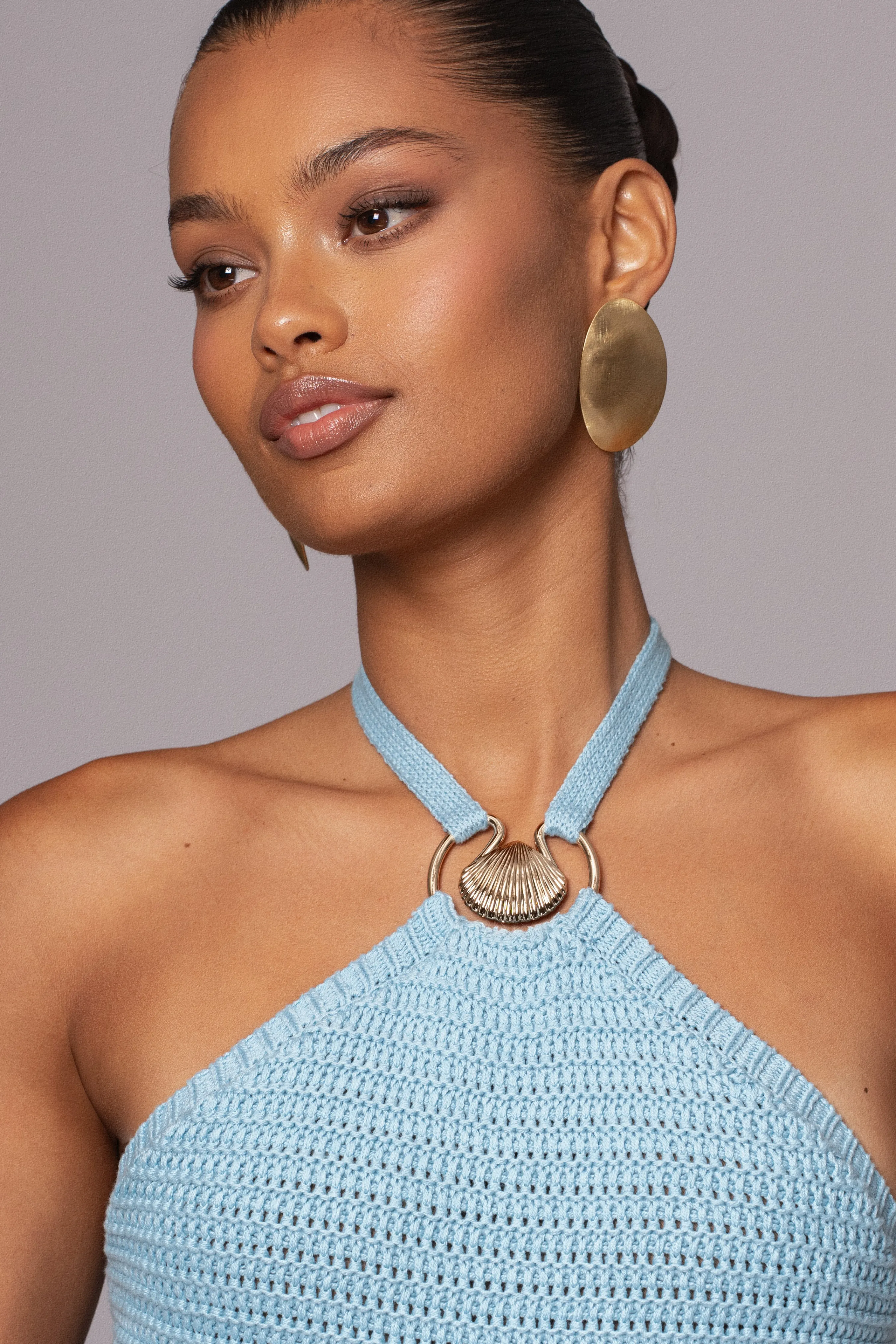 Aqua Overseas Halter Maxi Dress