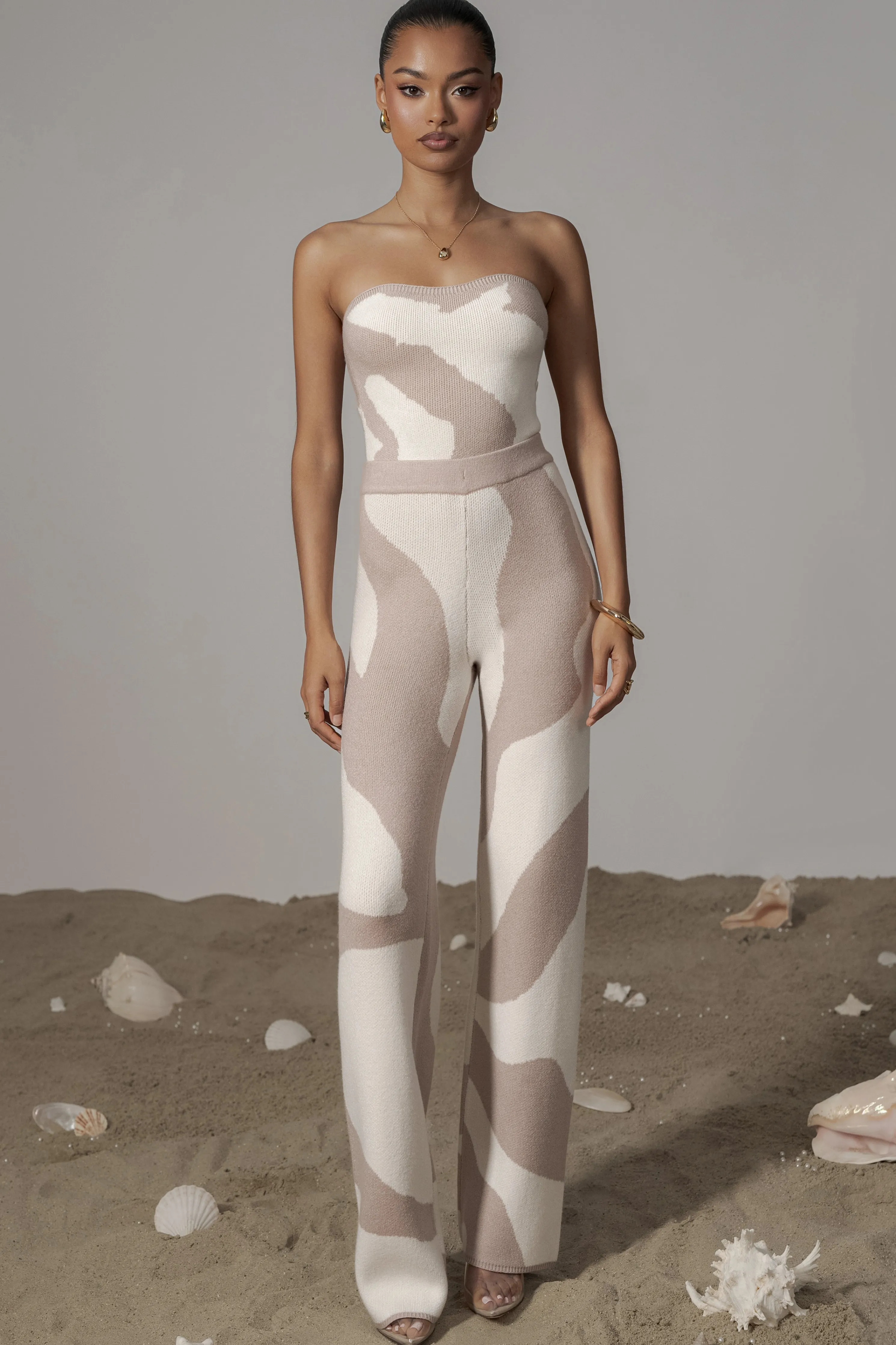Beige Abstract Tiarra Pants