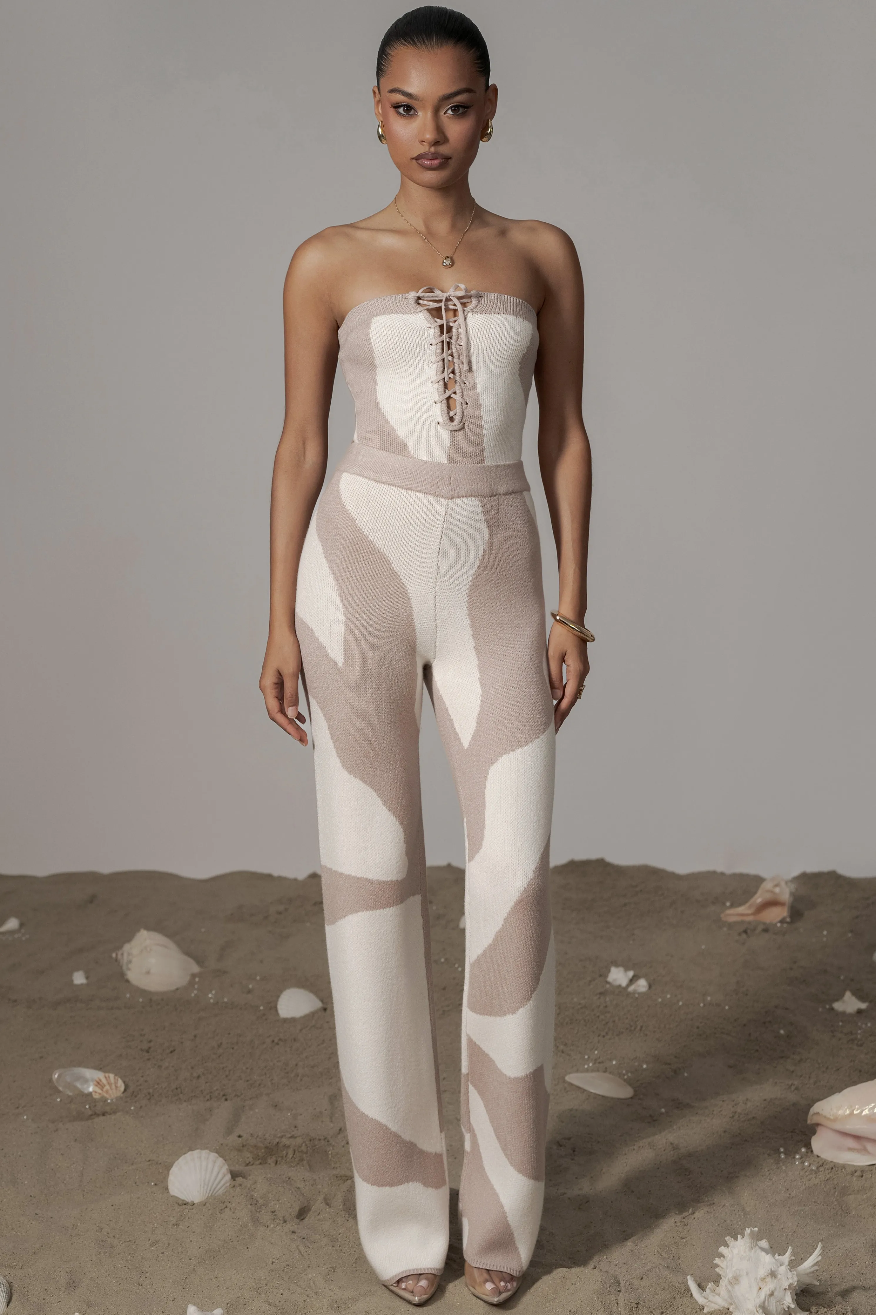 Beige Abstract Tiarra Pants