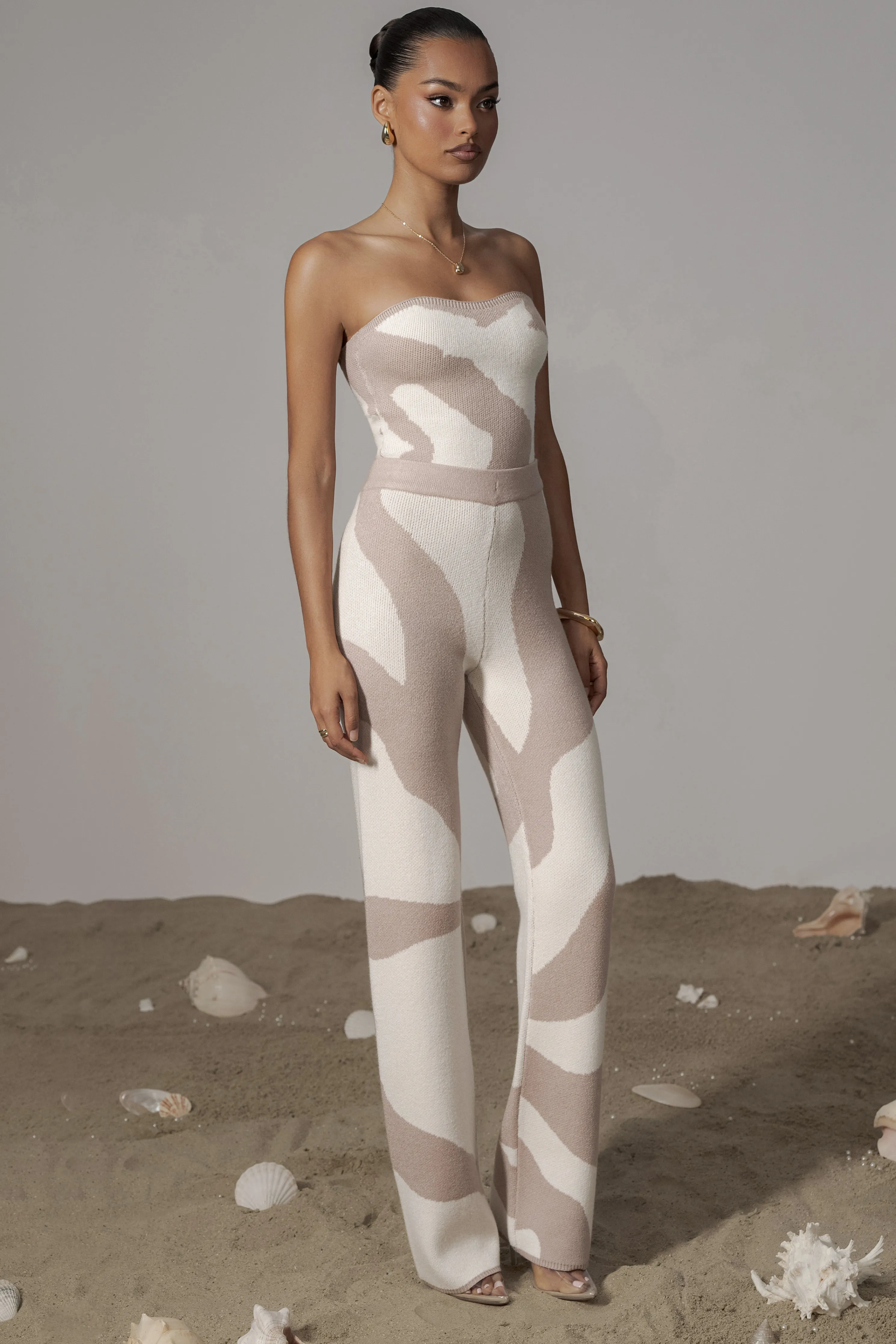 Beige Abstract Tiarra Pants
