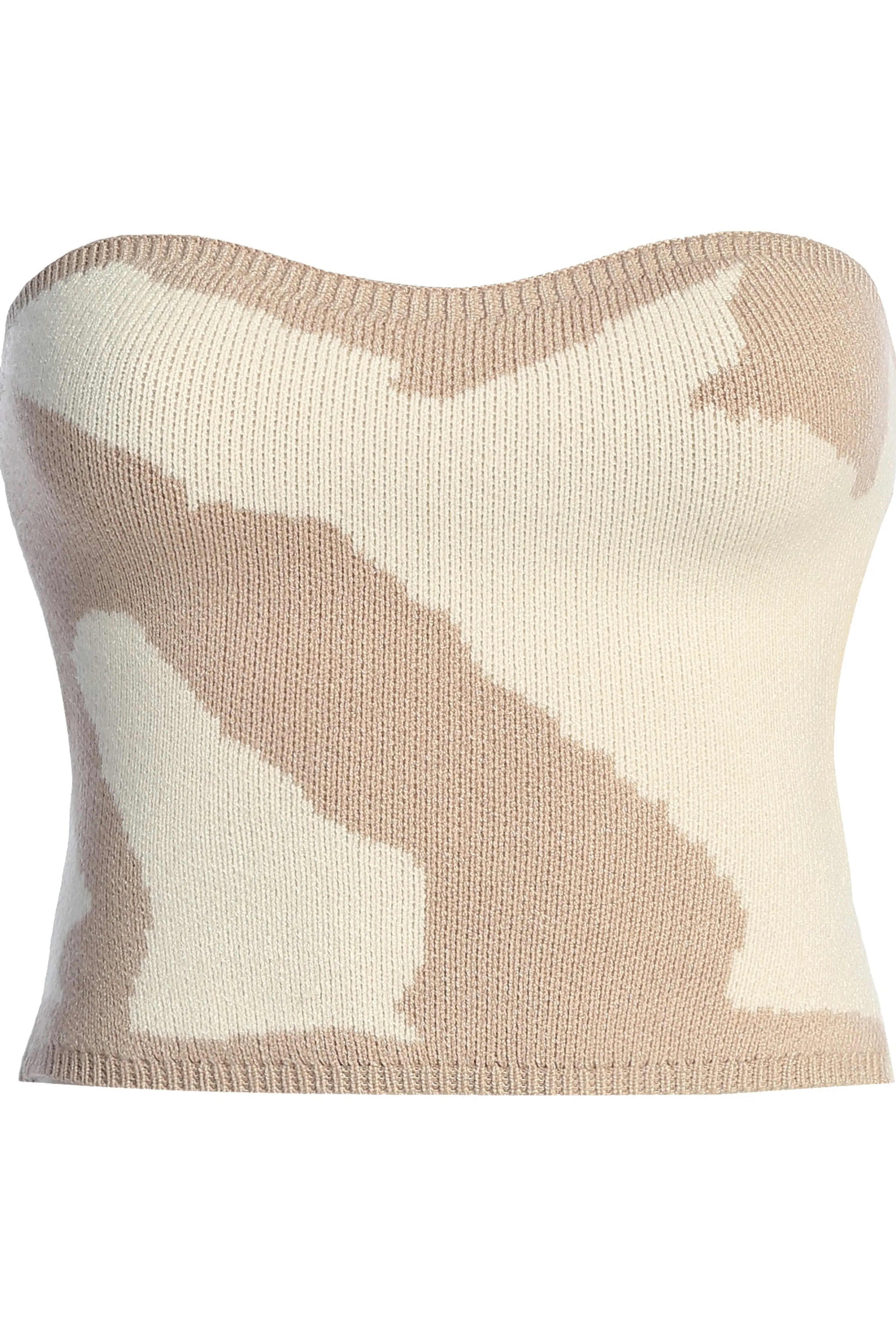 Beige Abstract Tropic Oasis Top