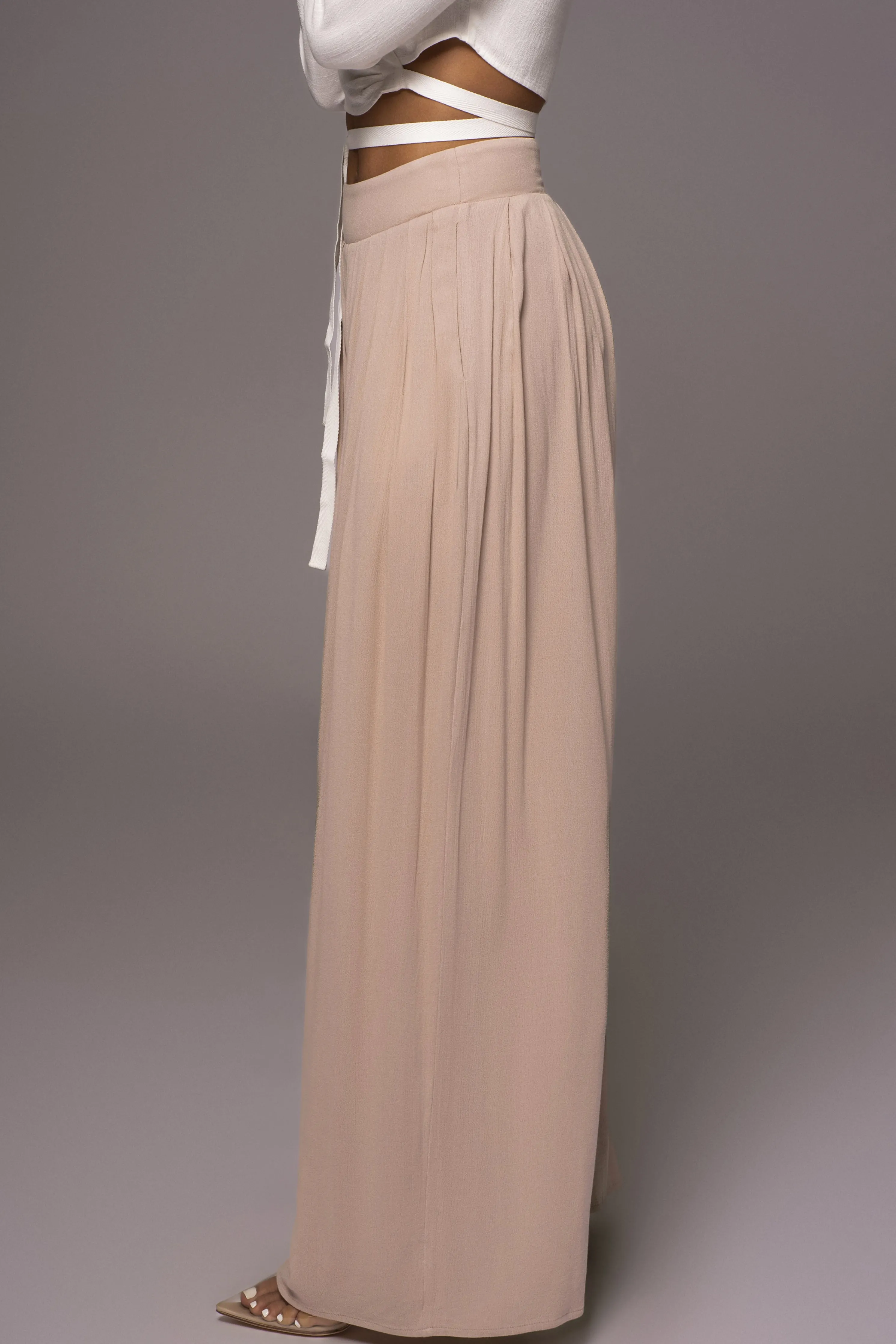 Beige After Sunset Pleated Pants