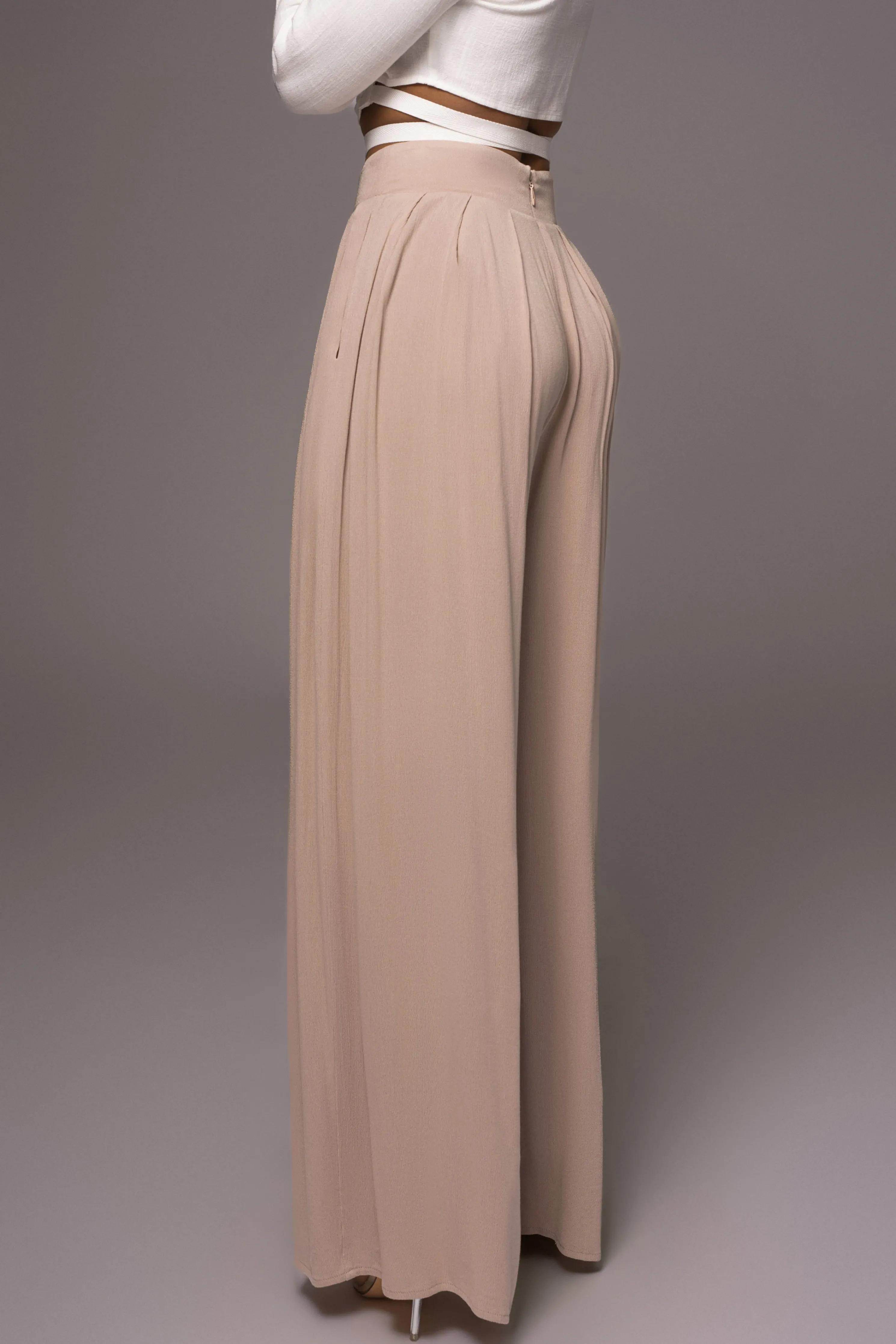 Beige After Sunset Pleated Pants