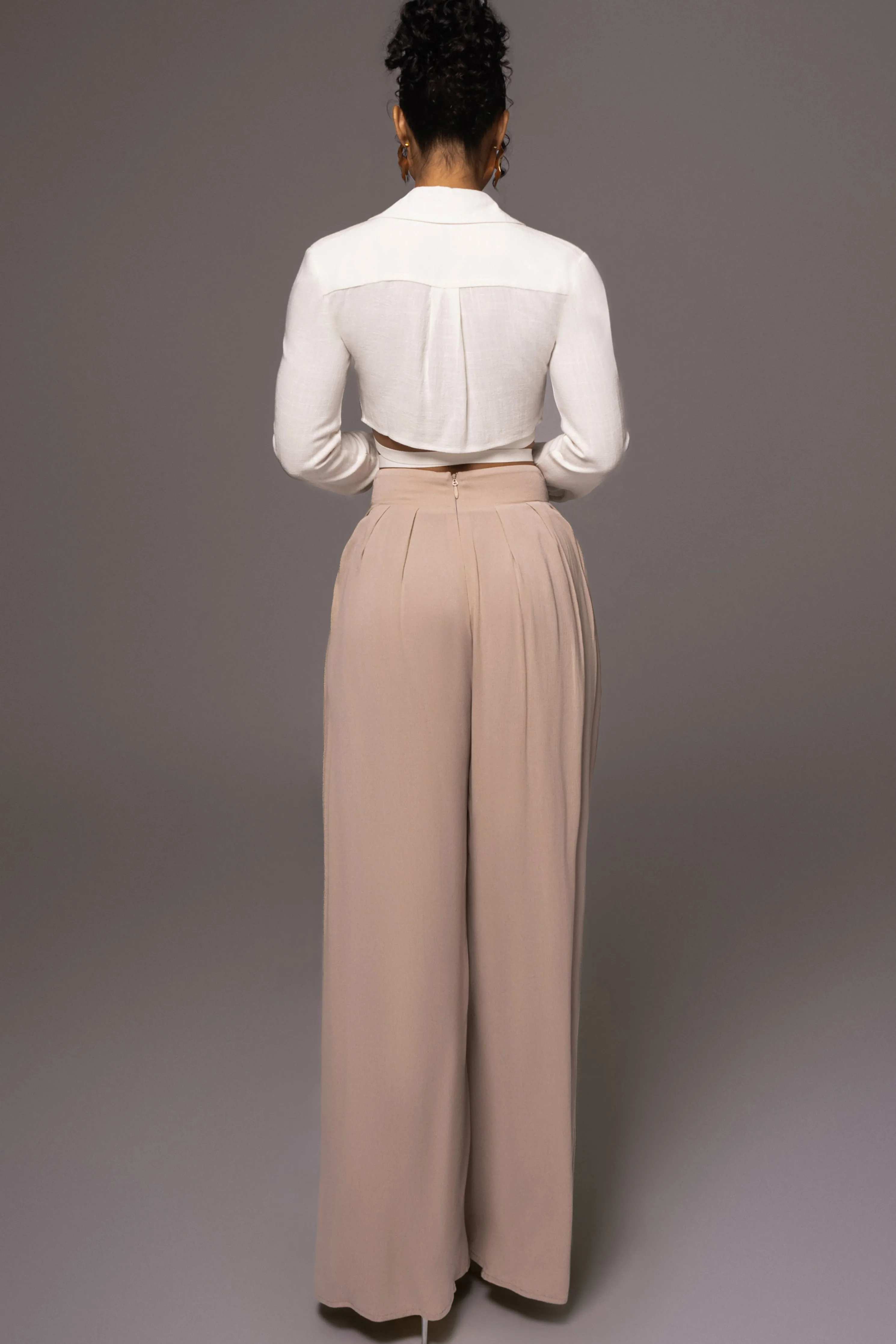Beige After Sunset Pleated Pants