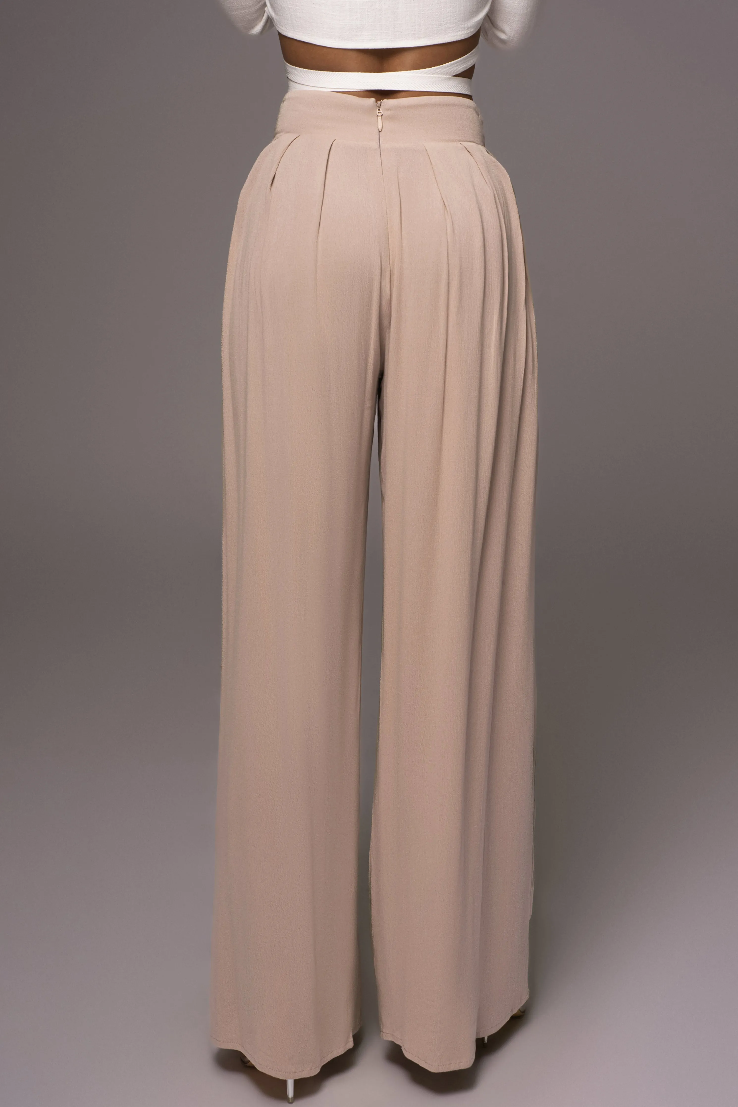 Beige After Sunset Pleated Pants