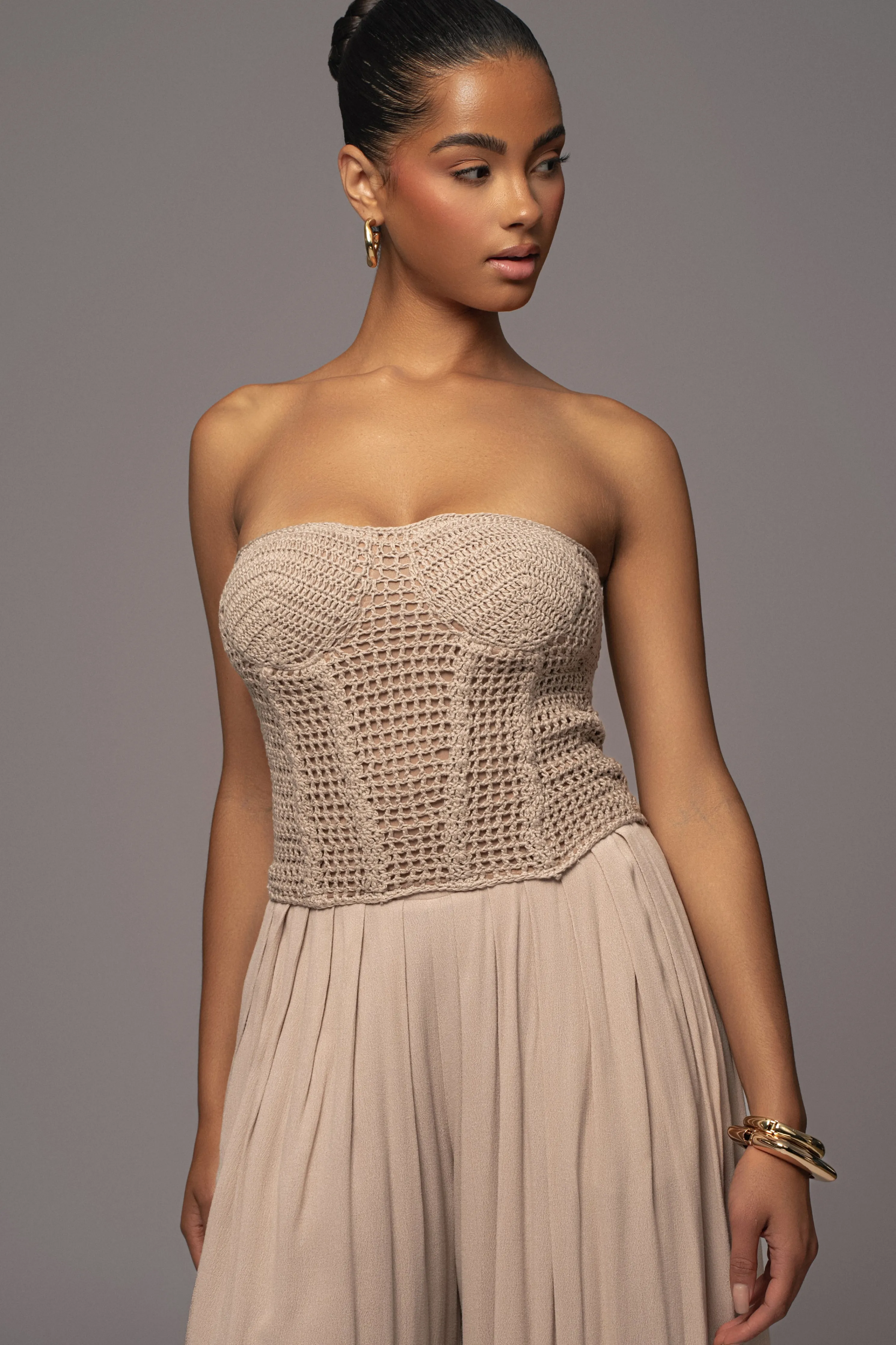 Beige After Sunset Pleated Pants