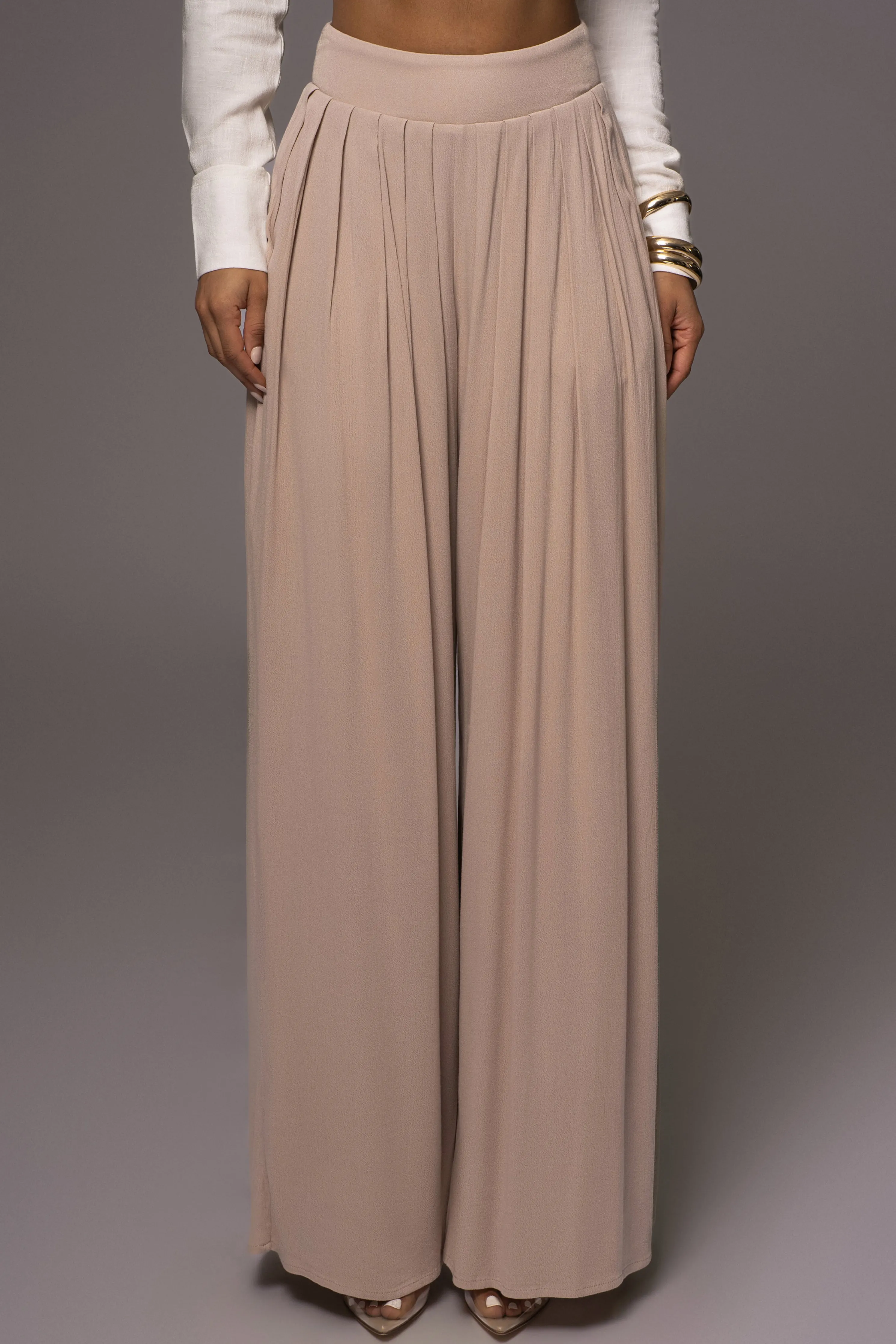 Beige After Sunset Pleated Pants