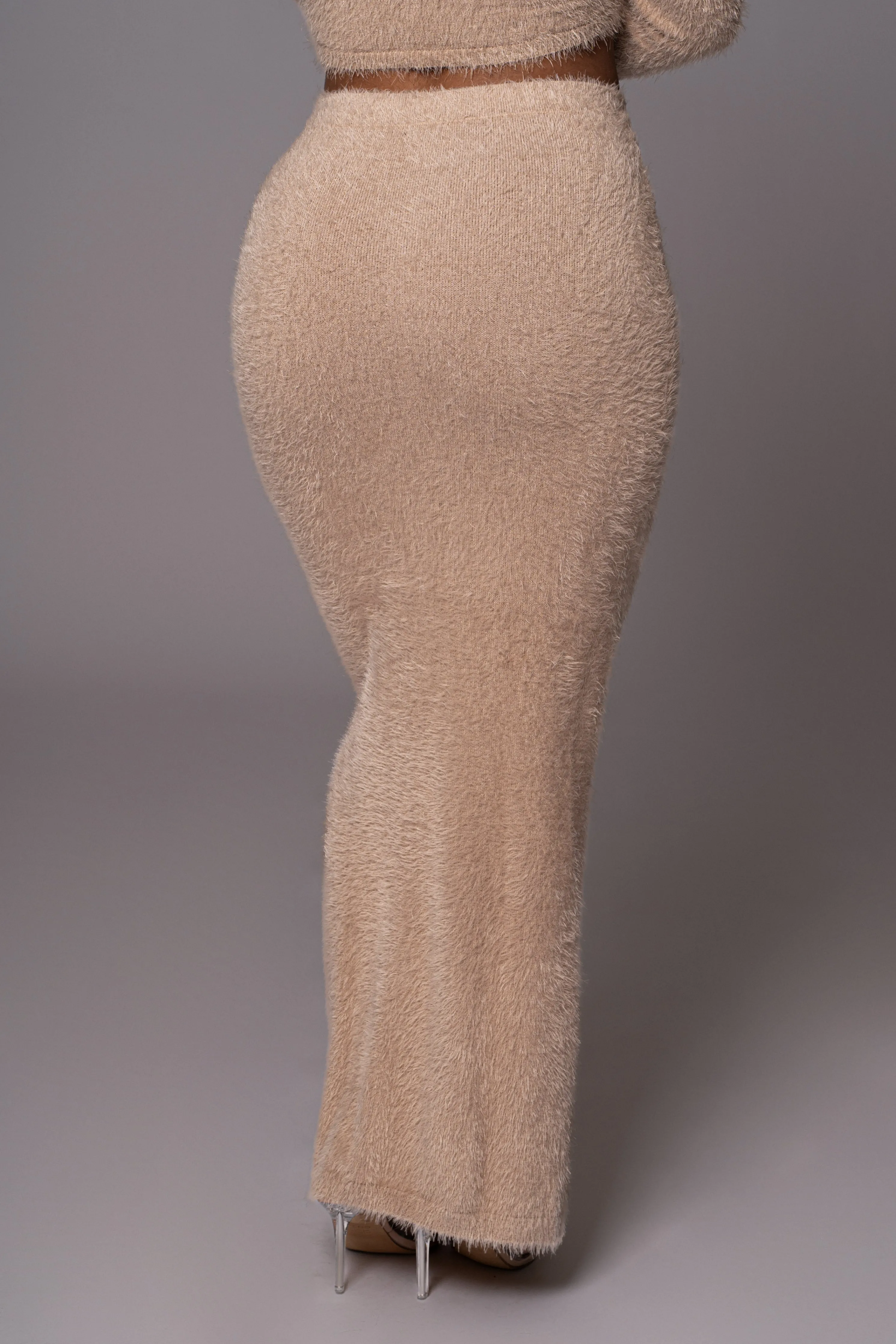 Beige Annette Sweater Knit Skirt Set