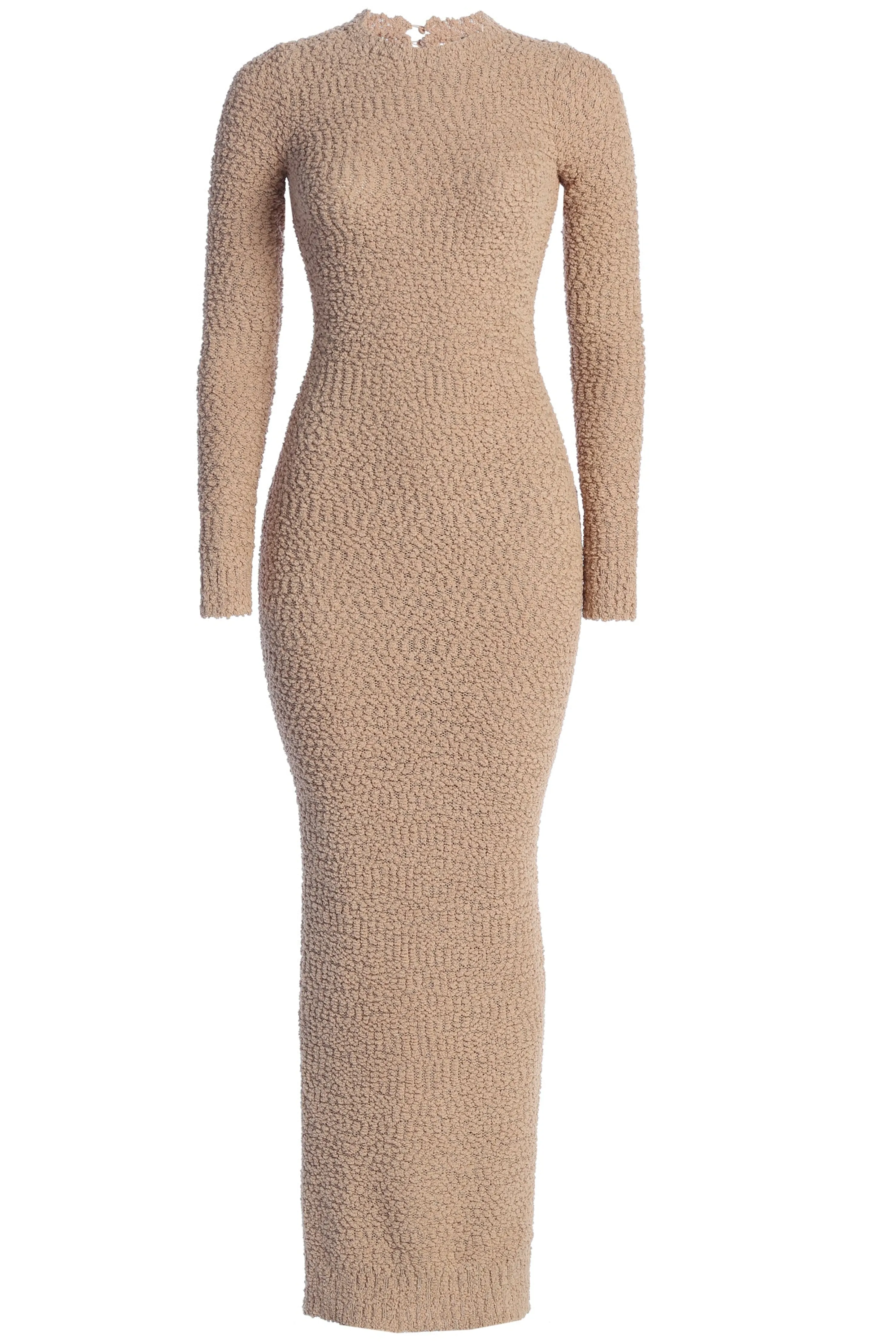 Beige Autumn Knit Maxi Dress