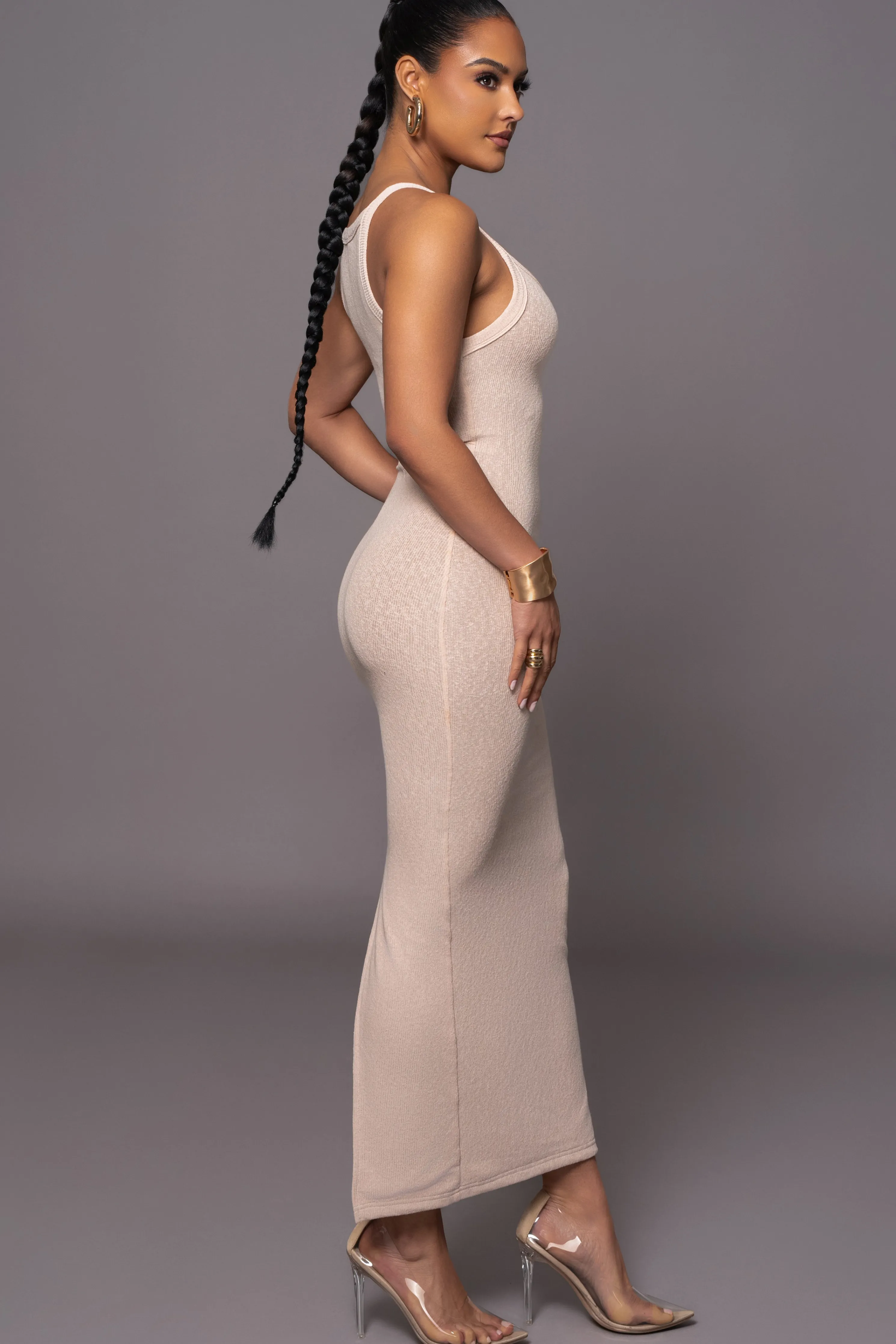 Beige Back To You Maxi Dress
