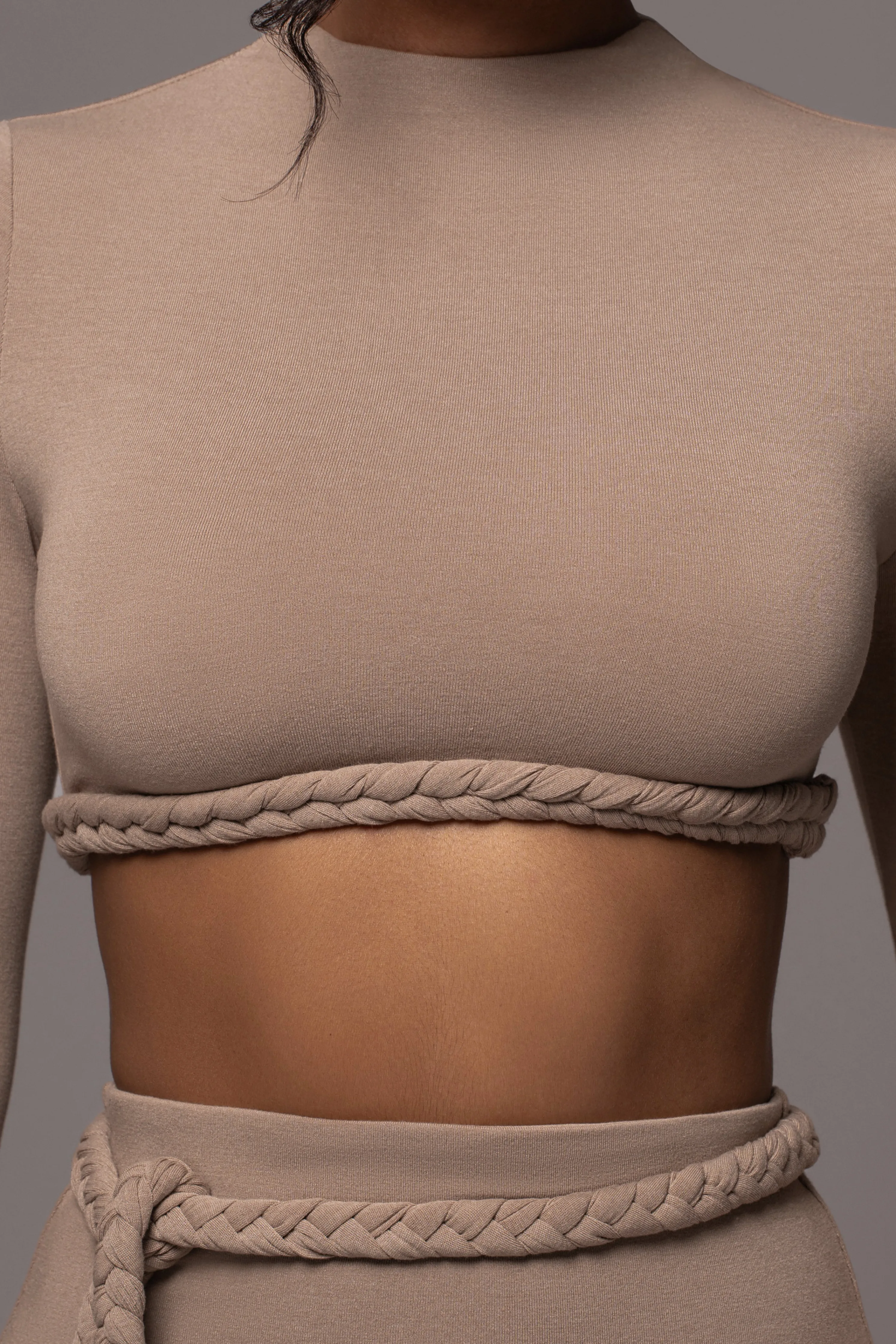 Beige City Love Two-Piece Skirt Set