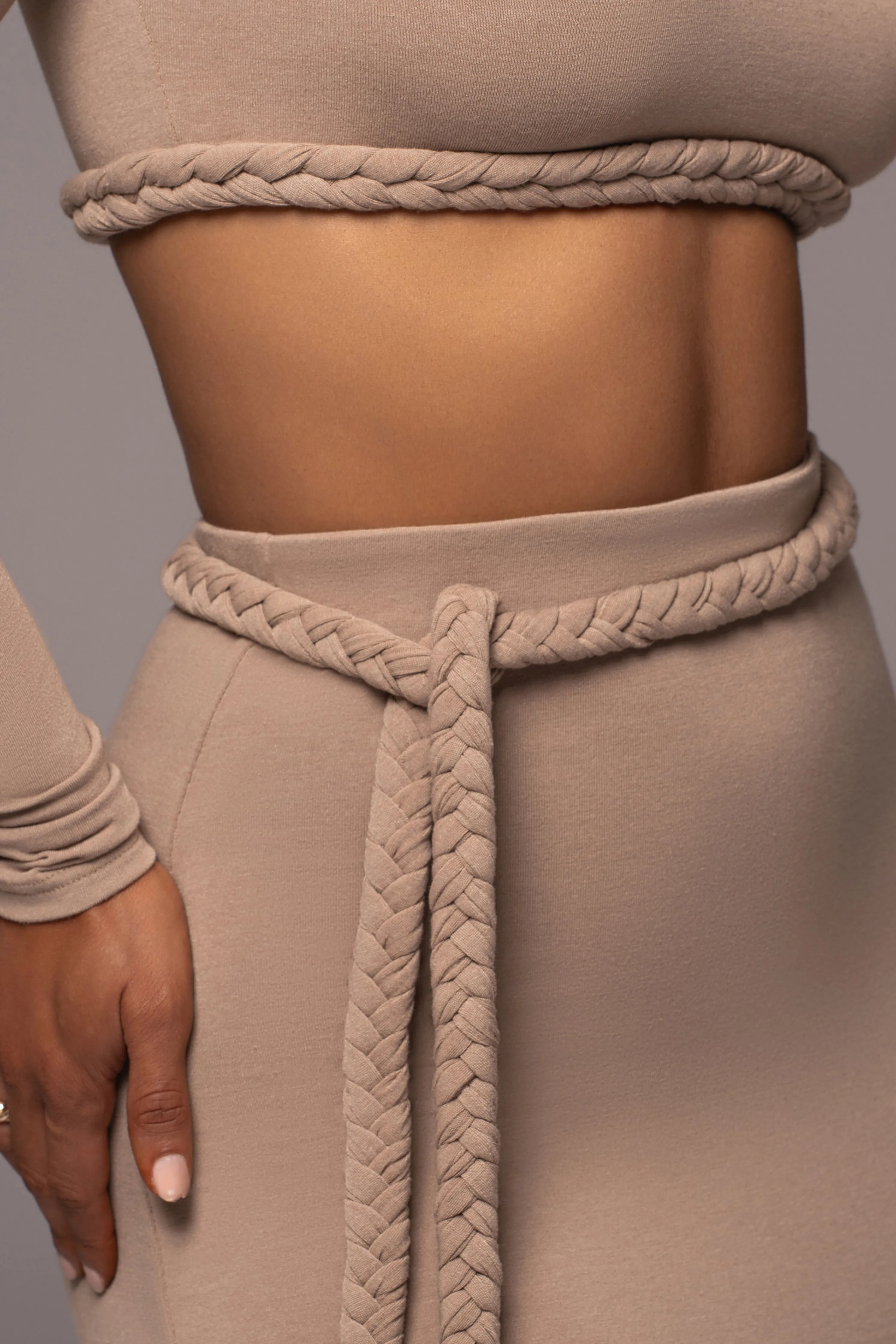 Beige City Love Two-Piece Skirt Set