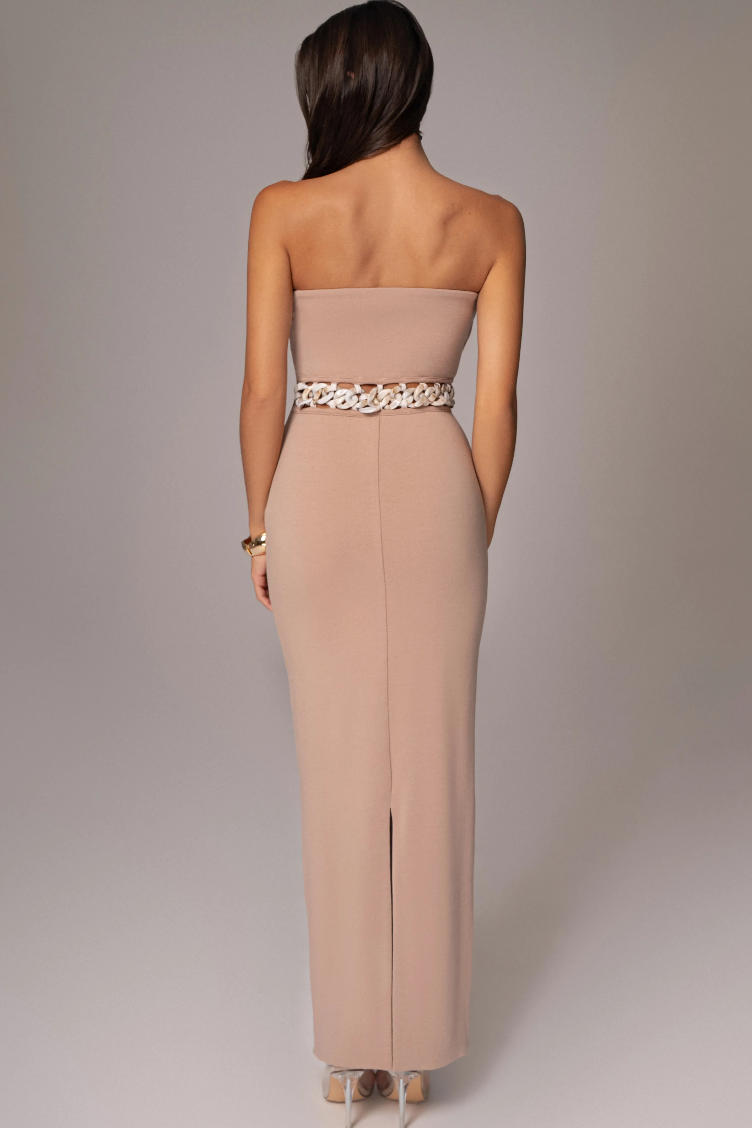 Beige Clarisse One Shoulder Dress