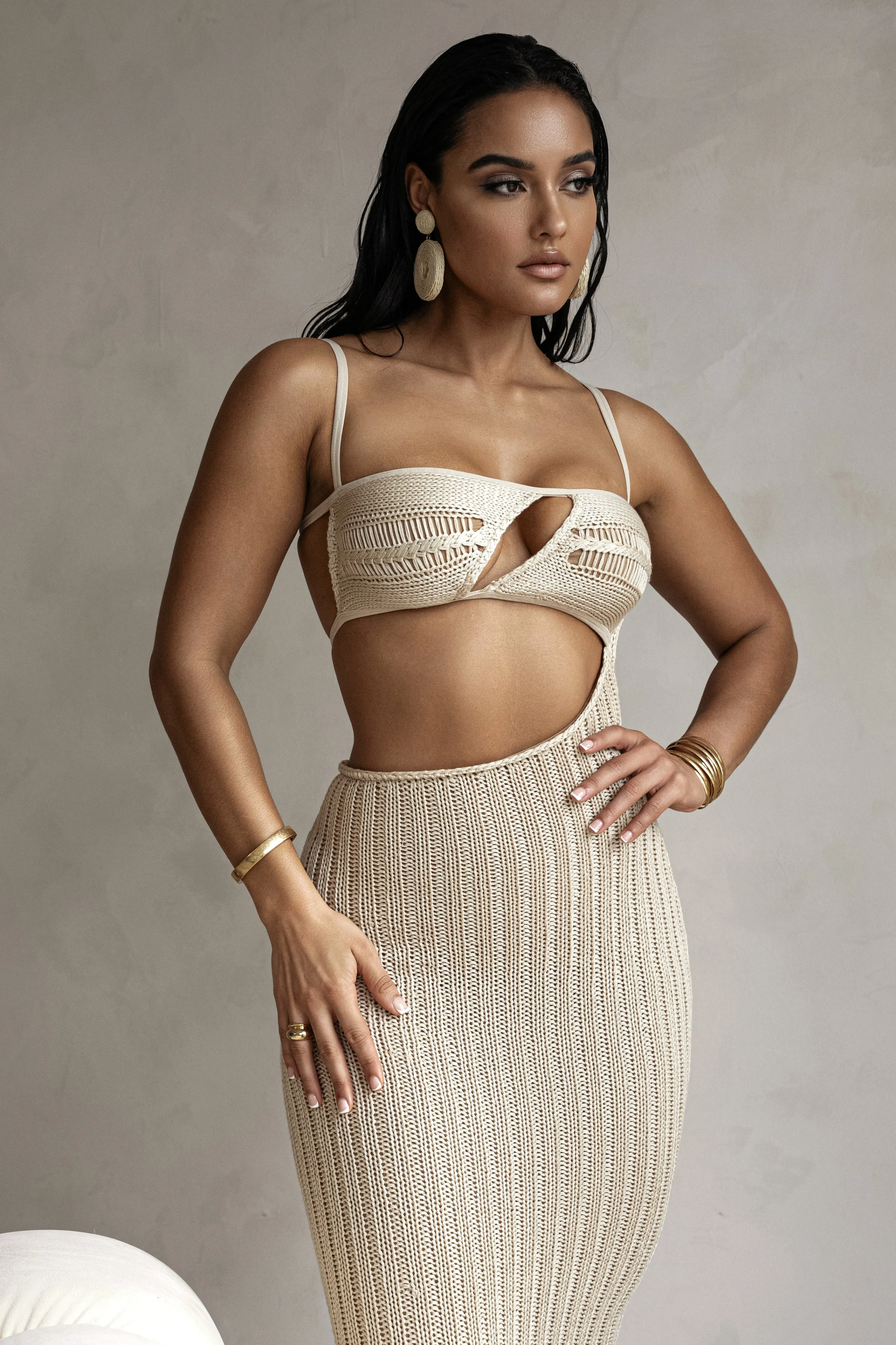 Beige Coastal Escape Dress