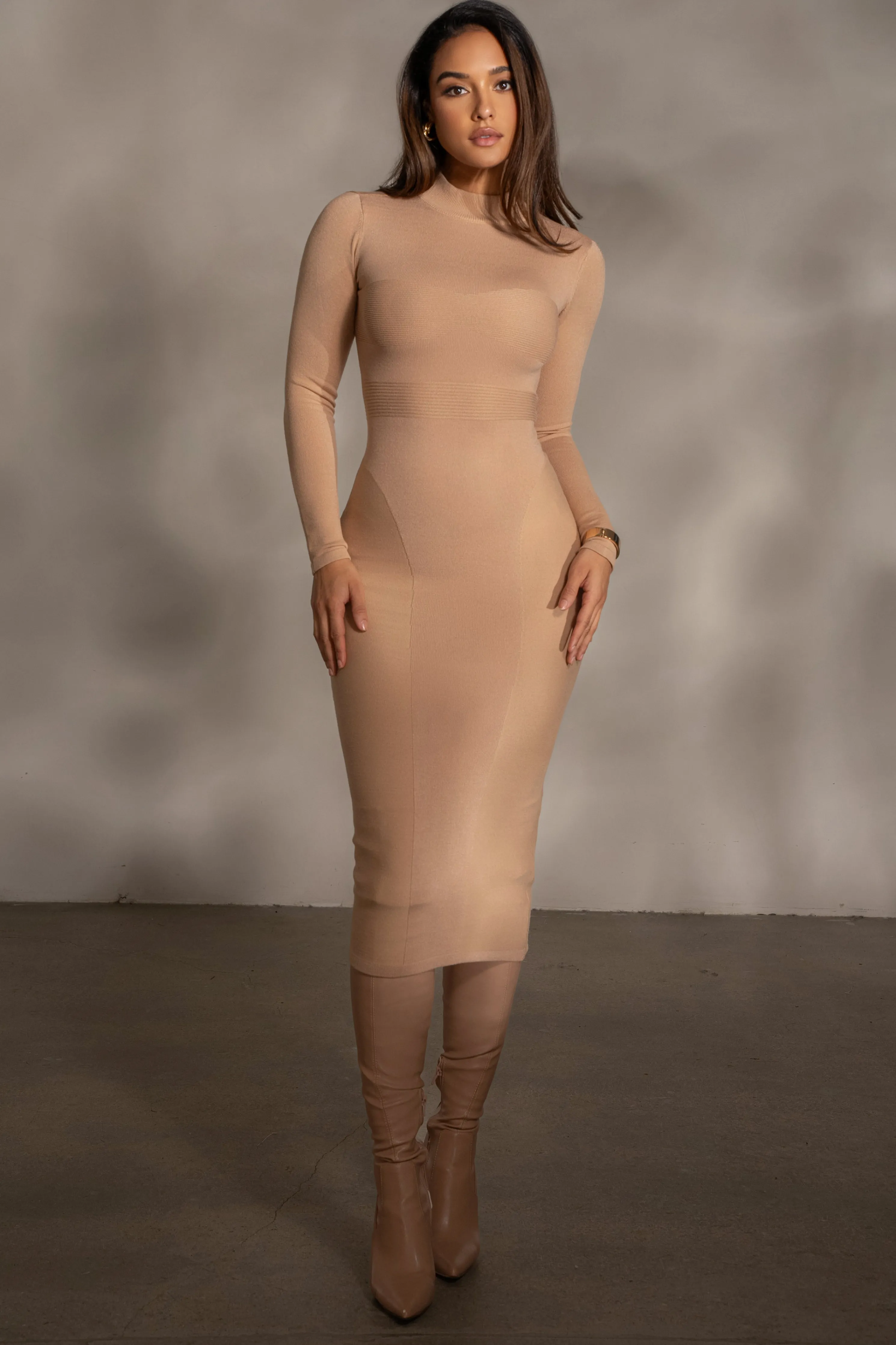 Beige Dakotah Midi Dress