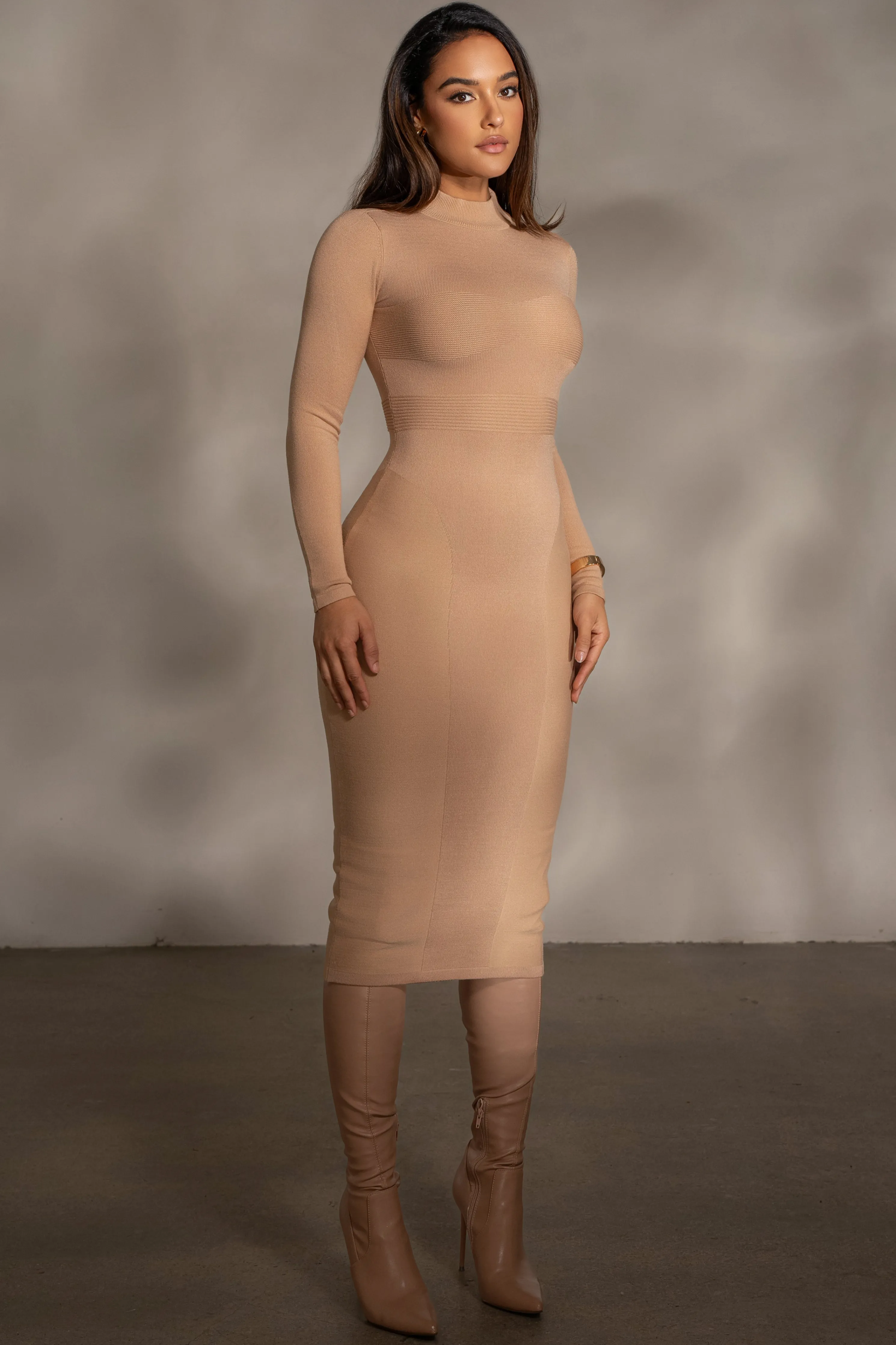 Beige Dakotah Midi Dress