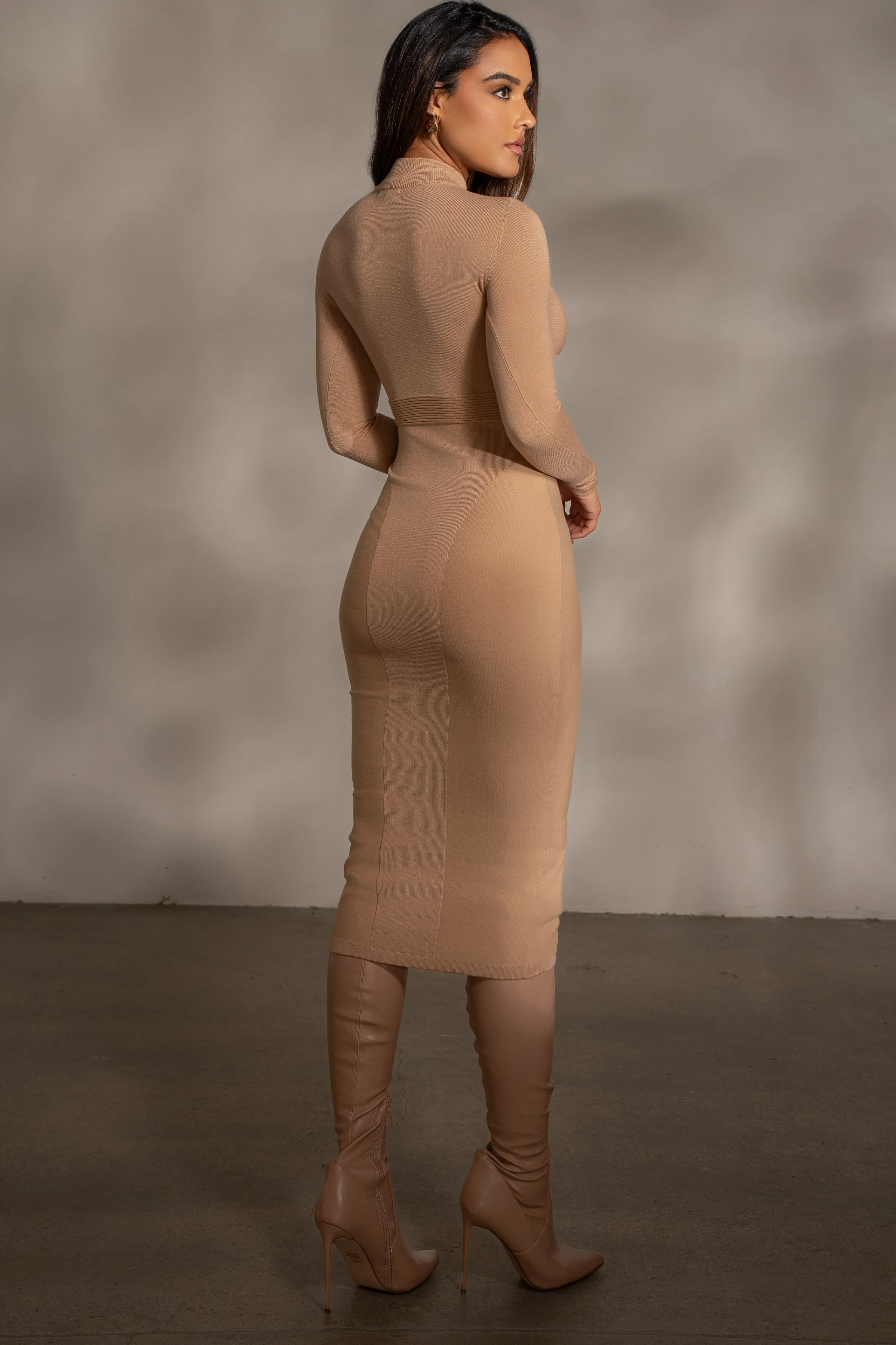 Beige Dakotah Midi Dress