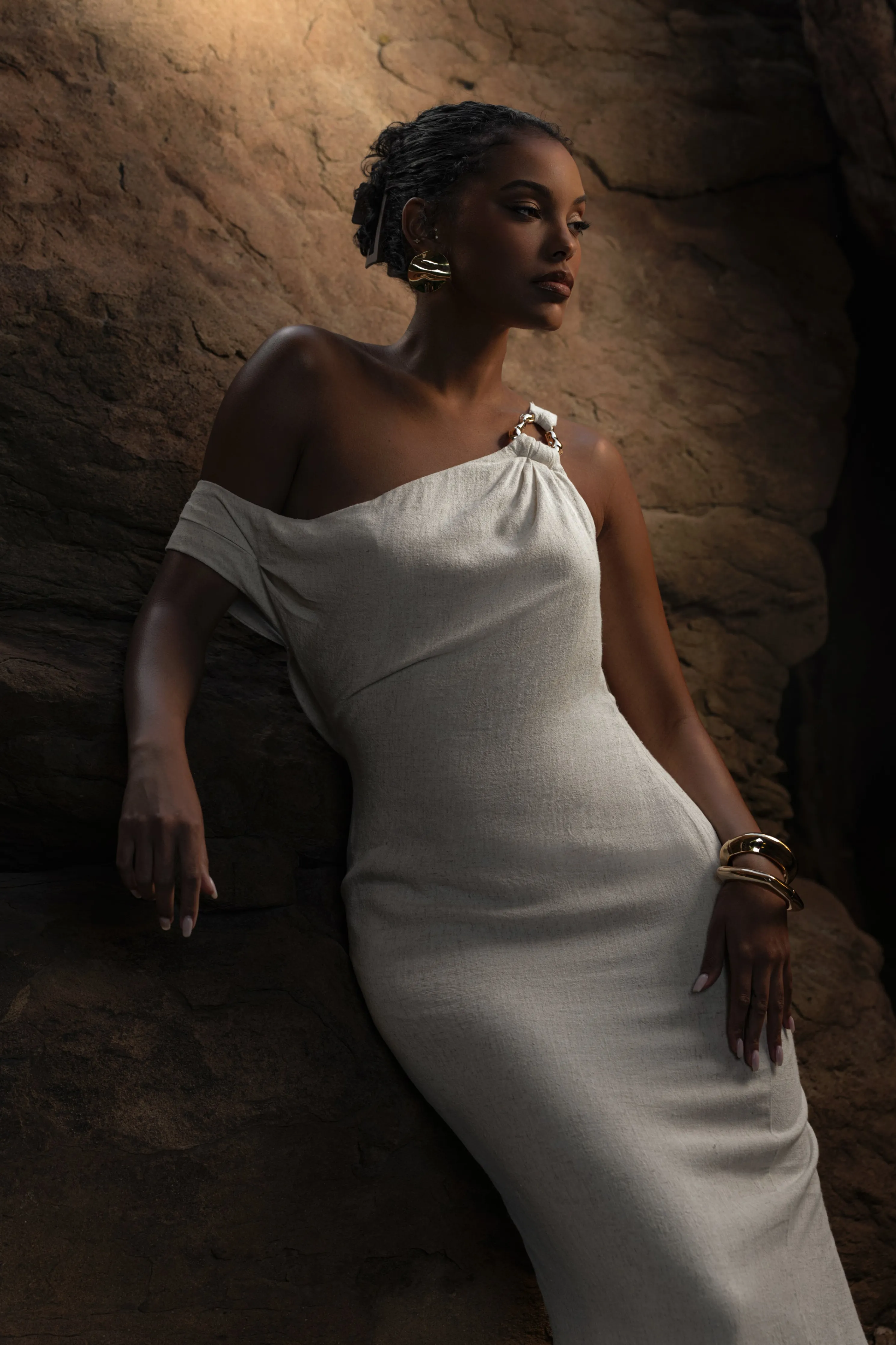 Beige Escape Linen Dress