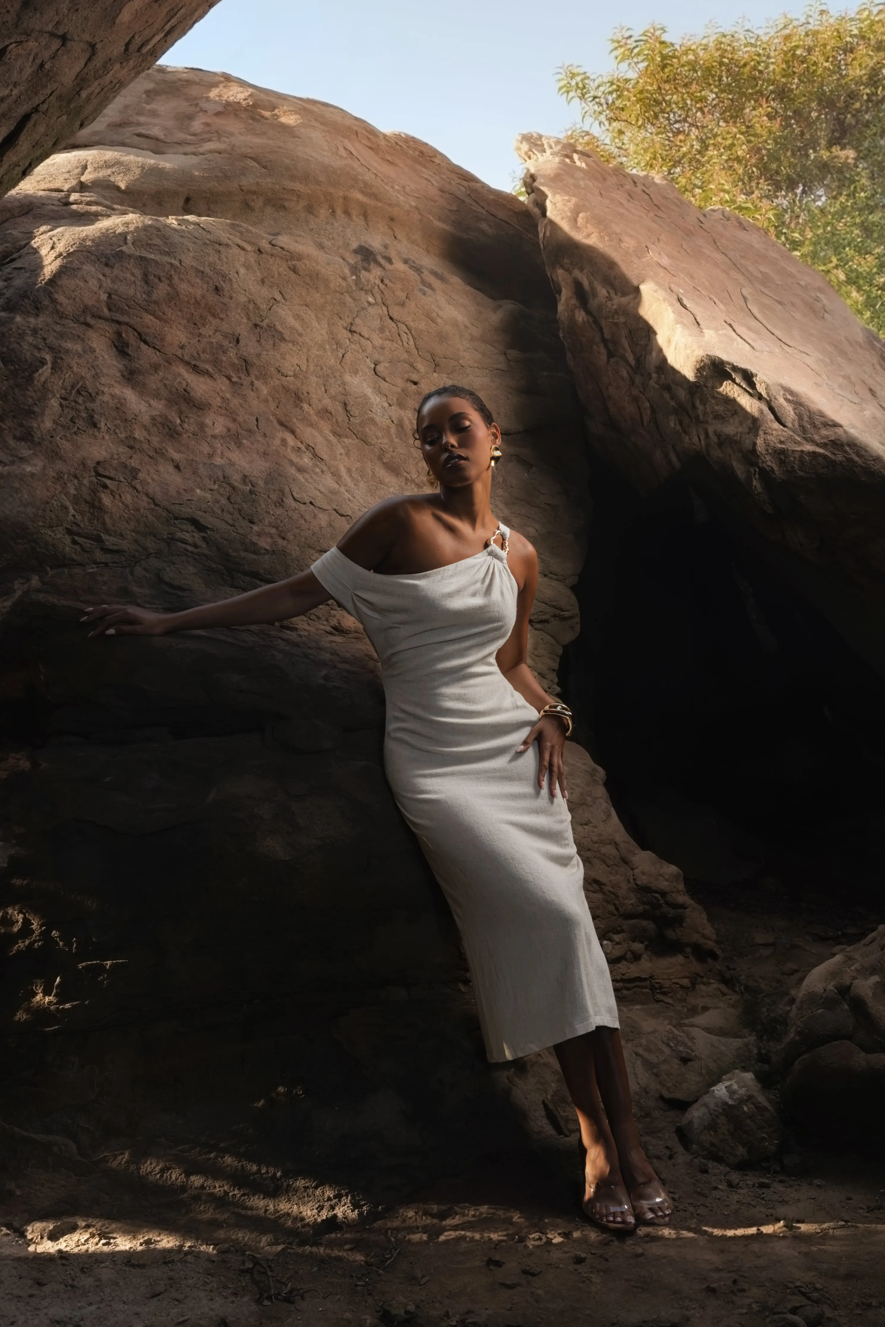 Beige Escape Linen Dress