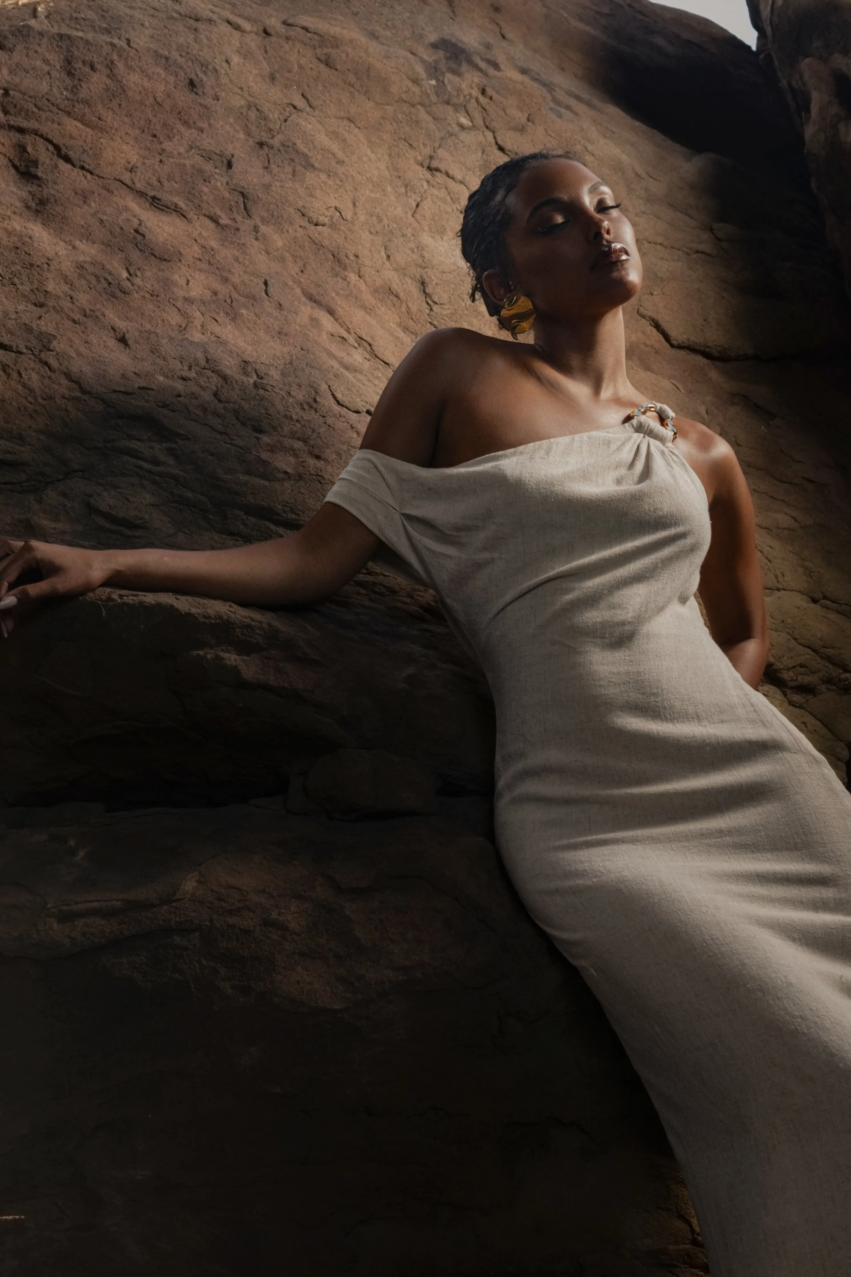 Beige Escape Linen Dress