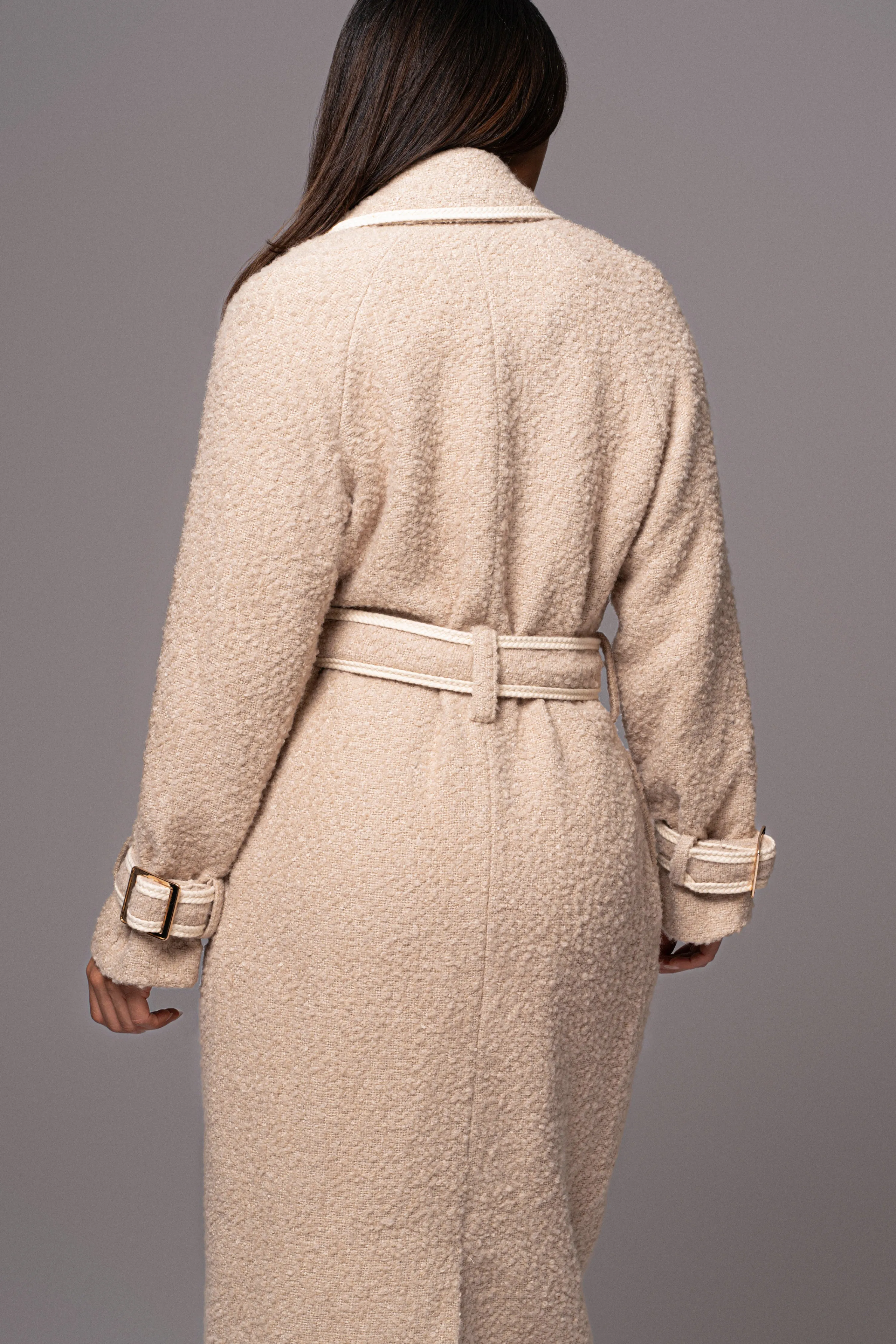 Beige Fit For Success Boucle Coat