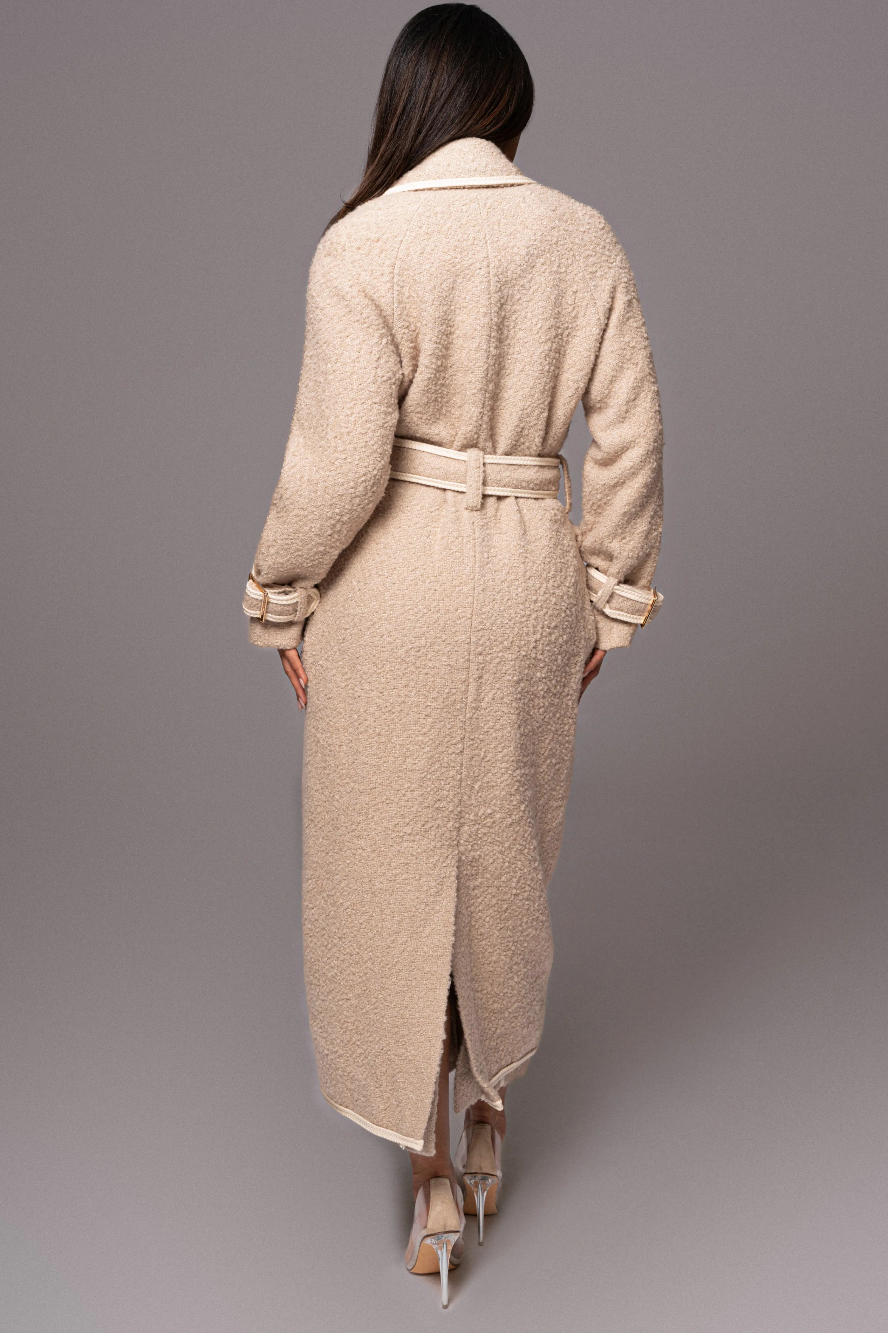 Beige Fit For Success Boucle Coat