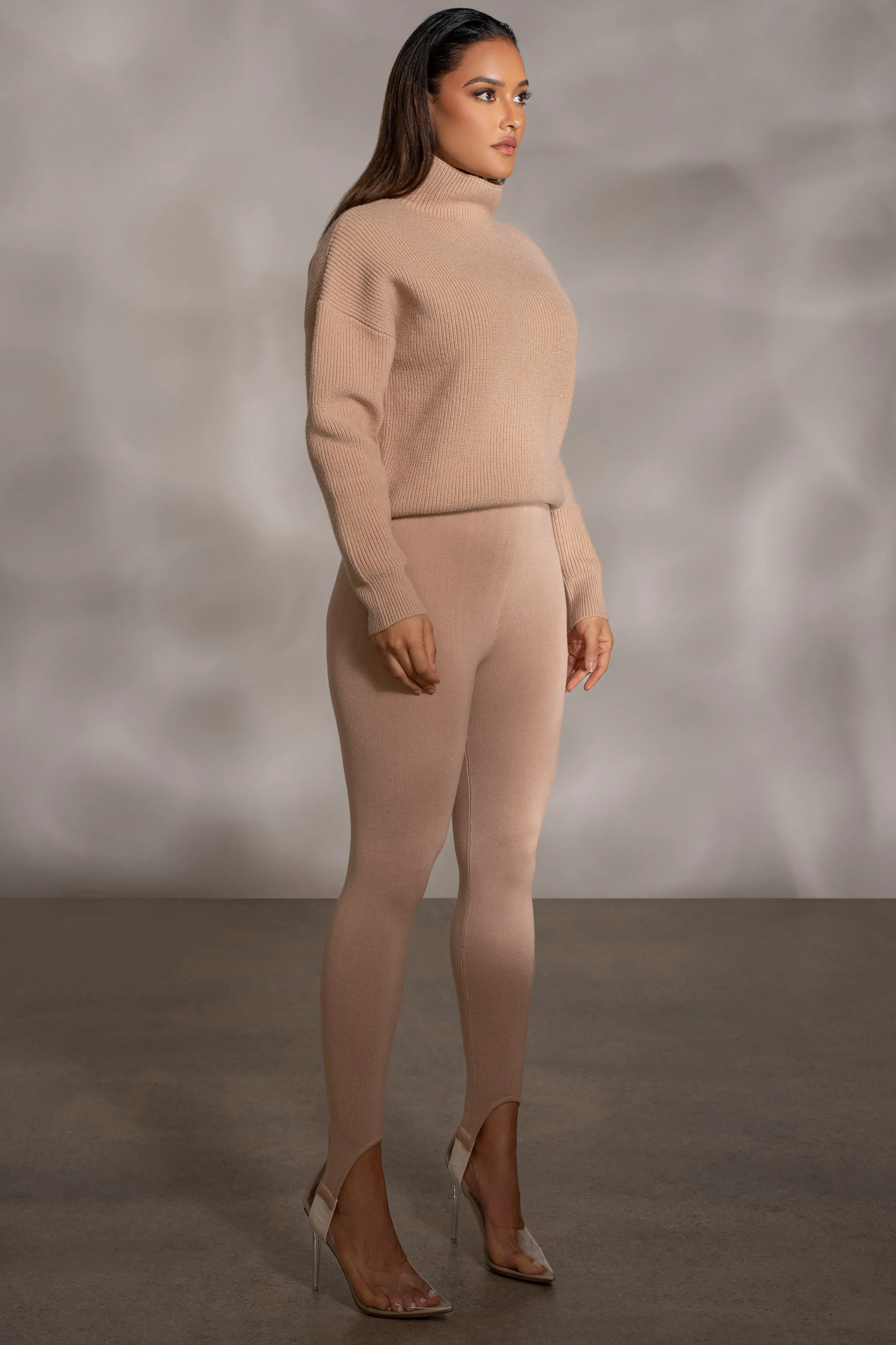 Beige Jenni Turtleneck Sweater Top