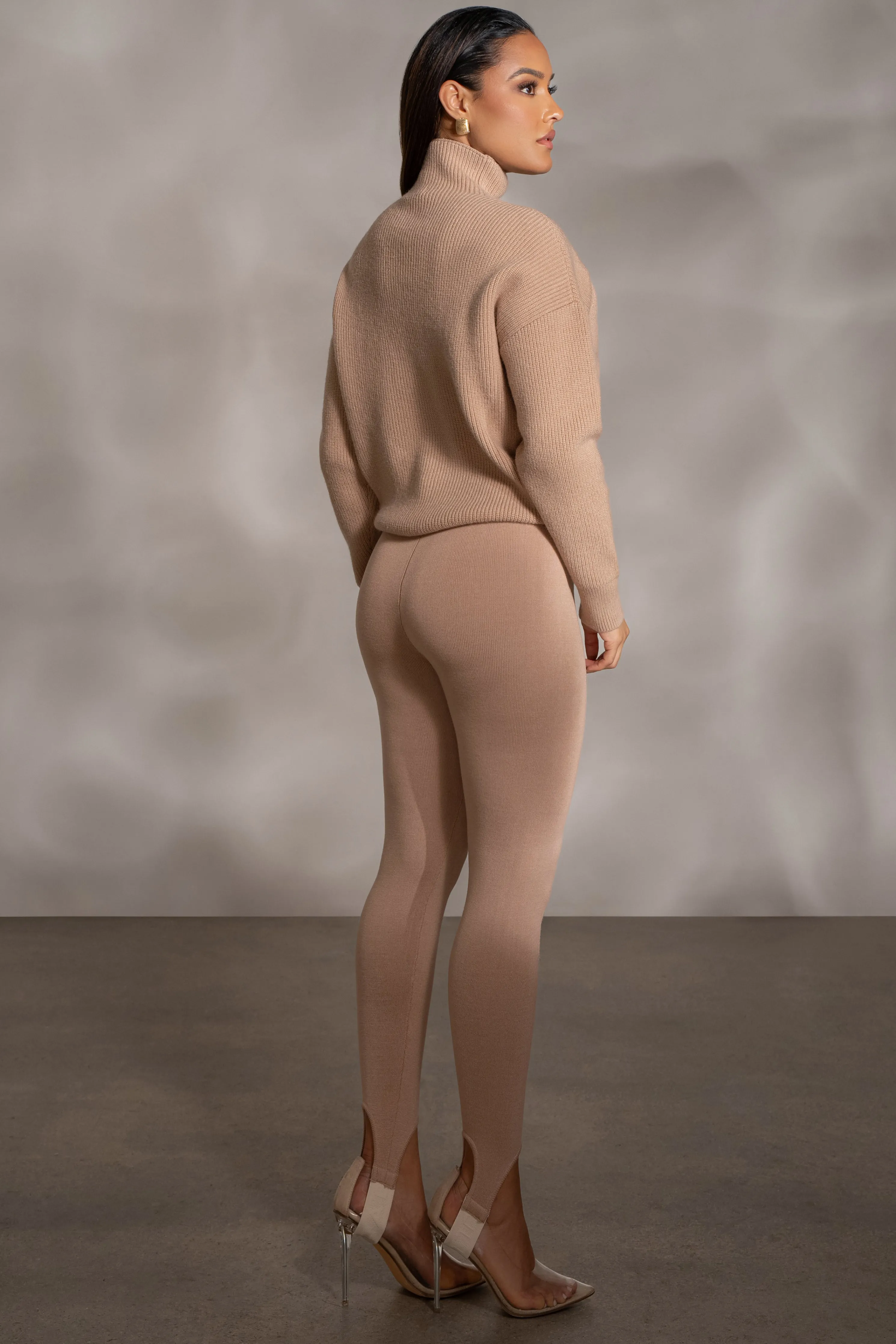 Beige Jenni Turtleneck Sweater Top