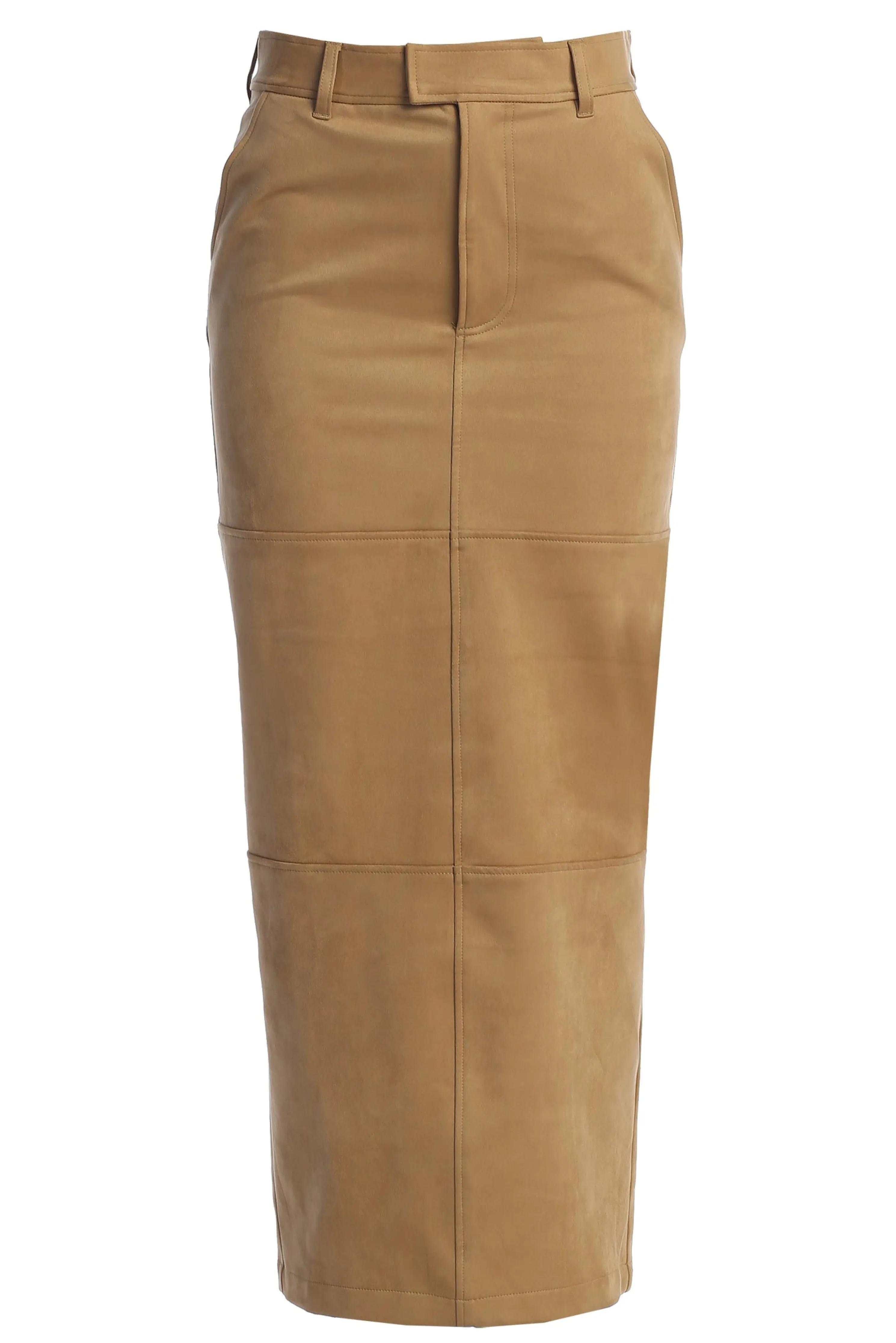 Beige Joy Suede Maxi Skirt