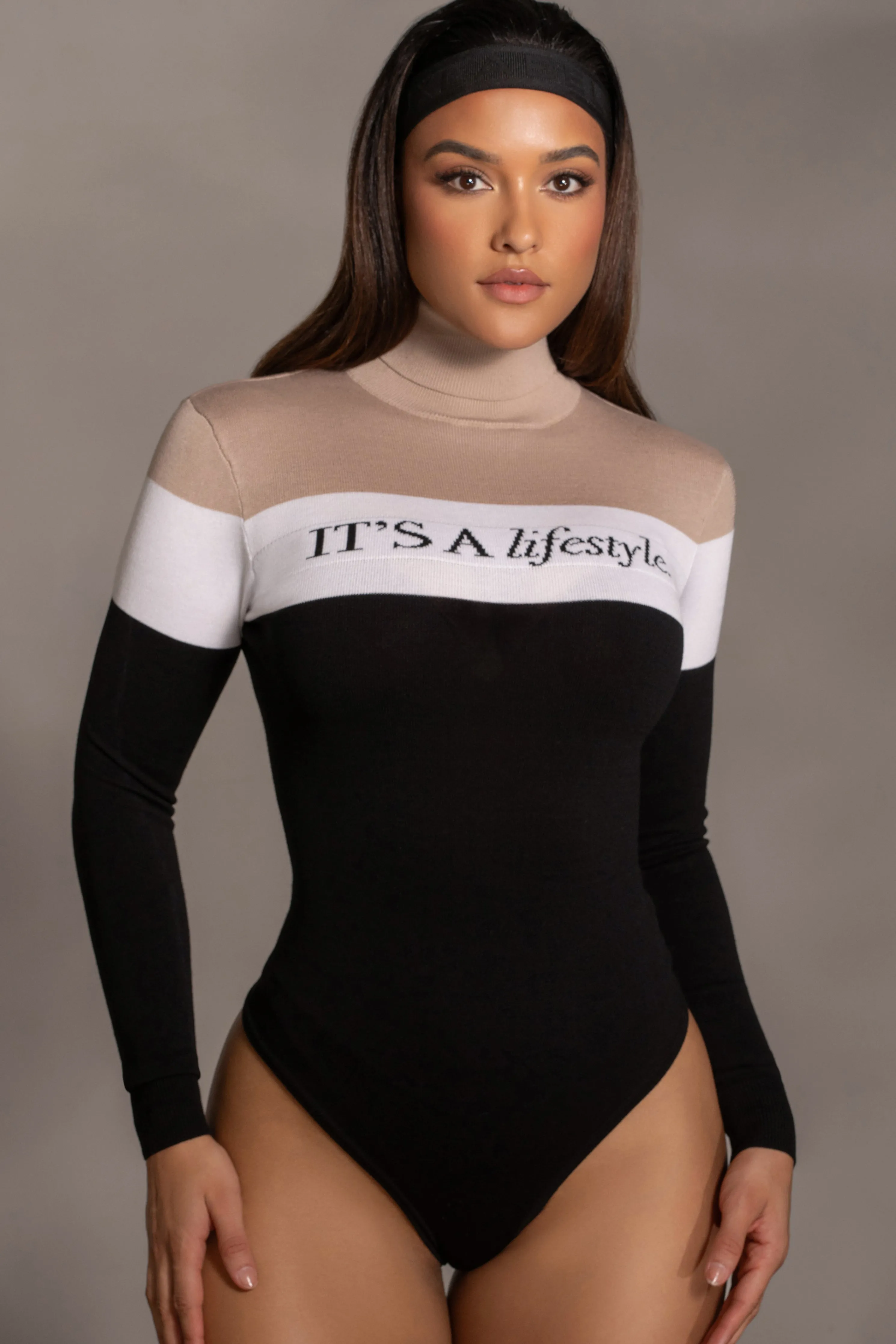 Beige Lifestyle Knit Bodysuit