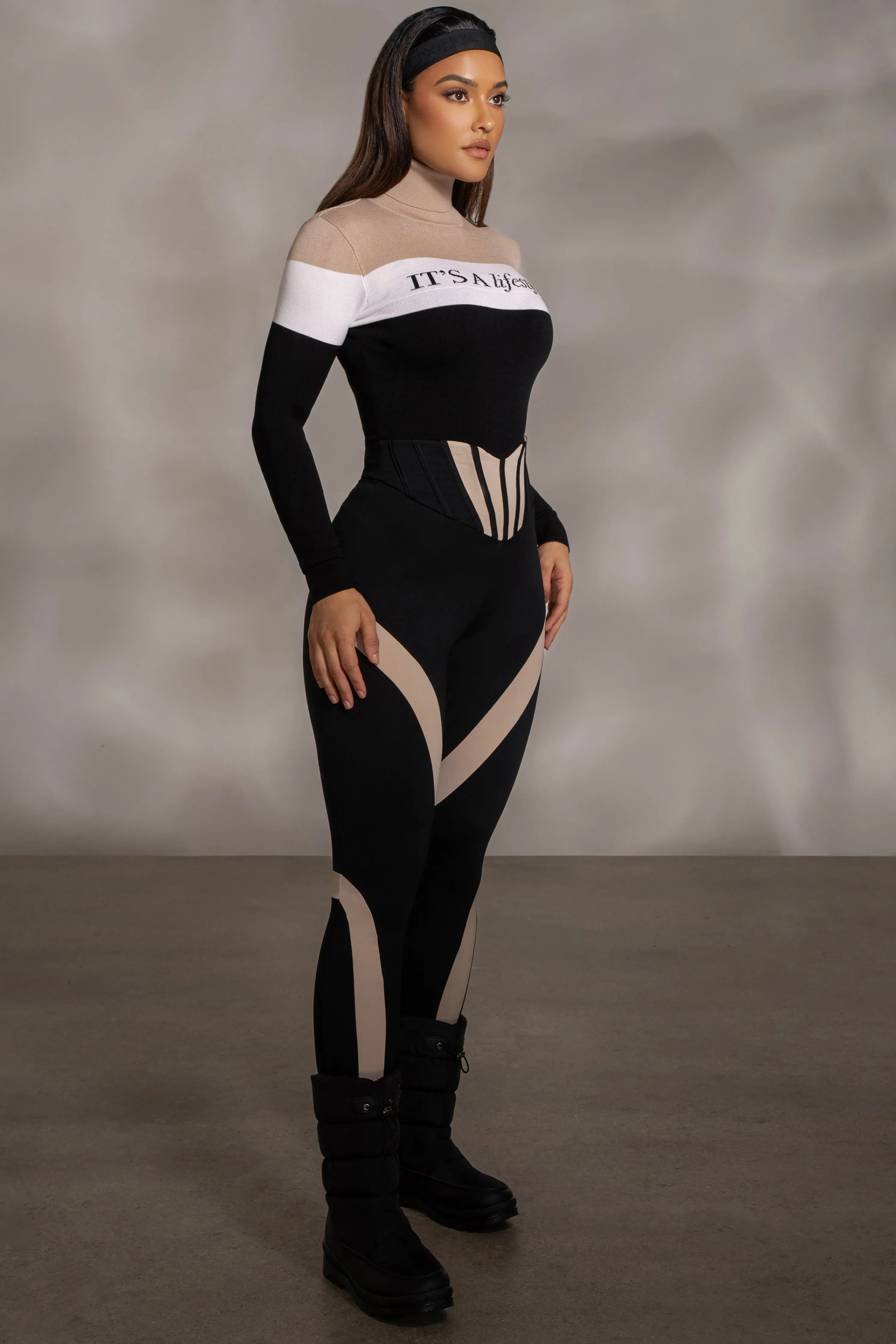 Beige Lifestyle Knit Bodysuit