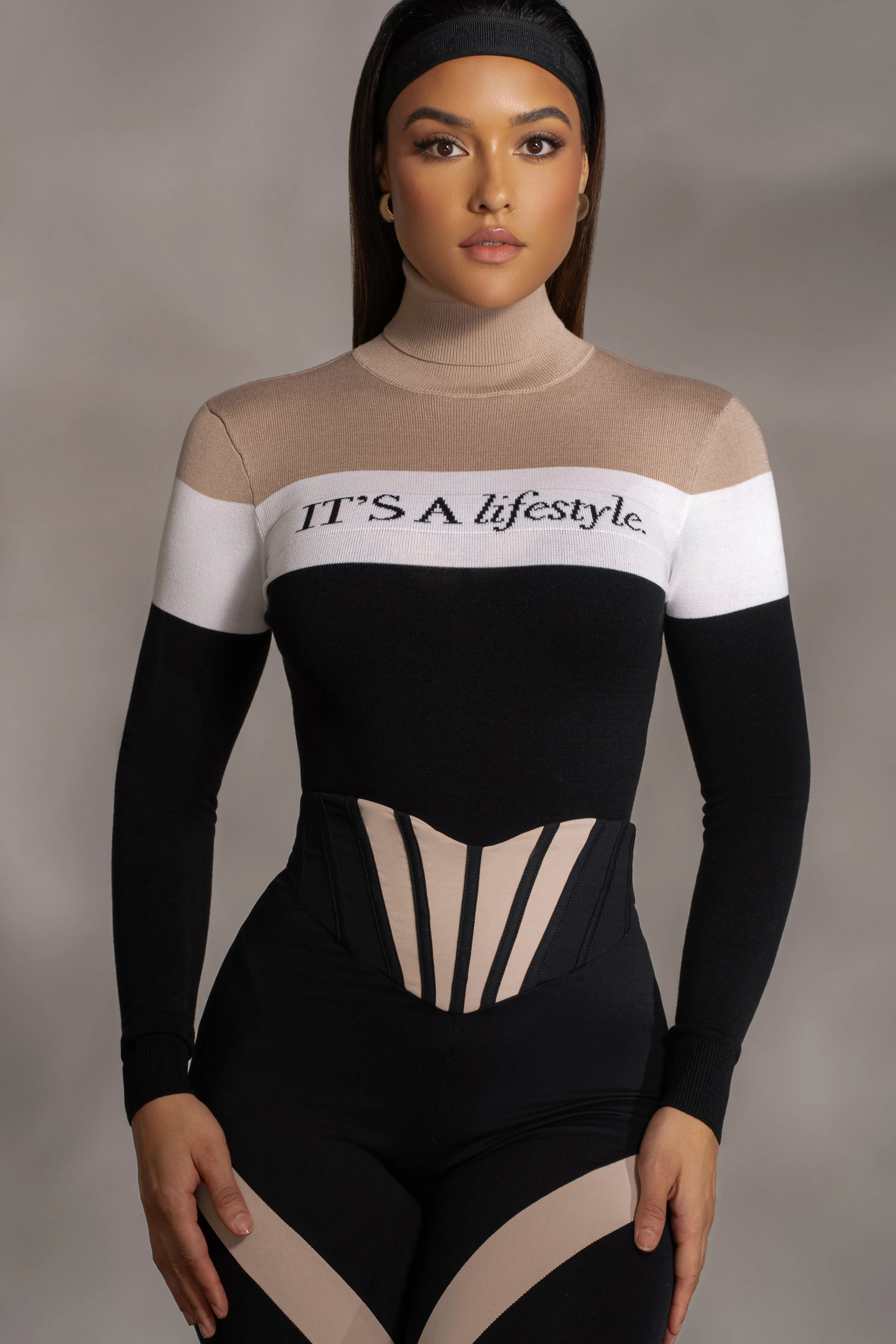 Beige Lifestyle Knit Bodysuit