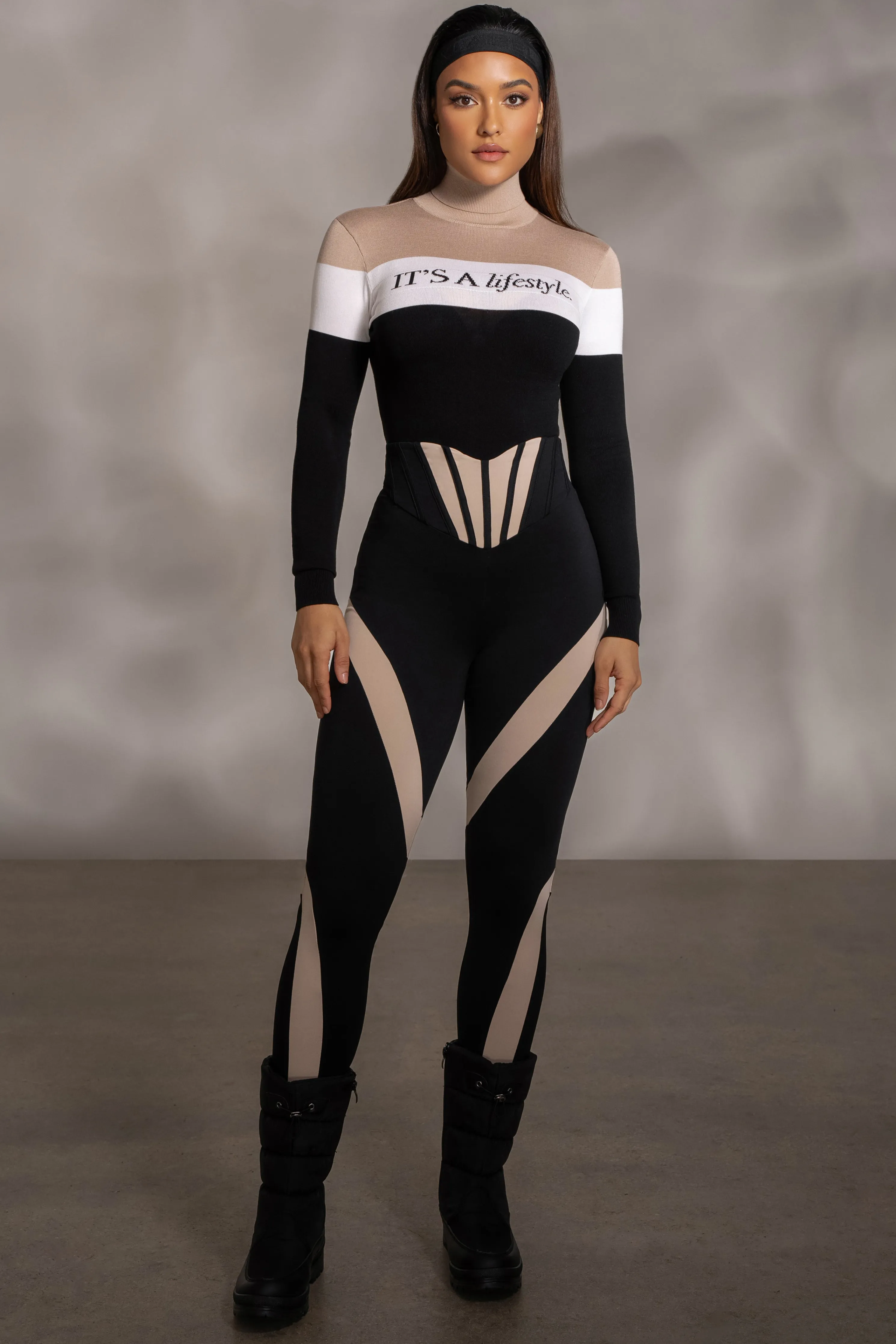 Beige Lifestyle Knit Bodysuit