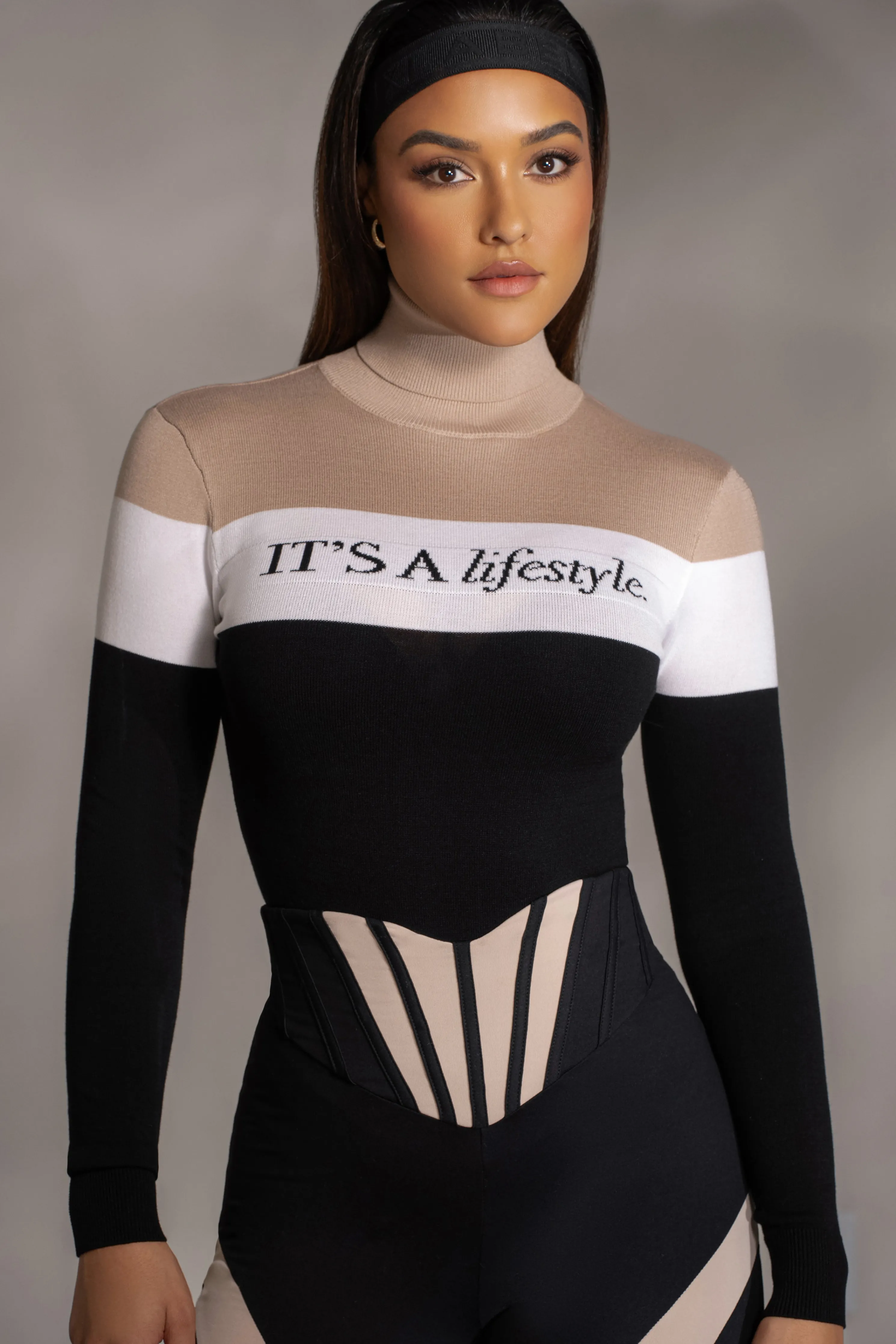 Beige Lifestyle Knit Bodysuit