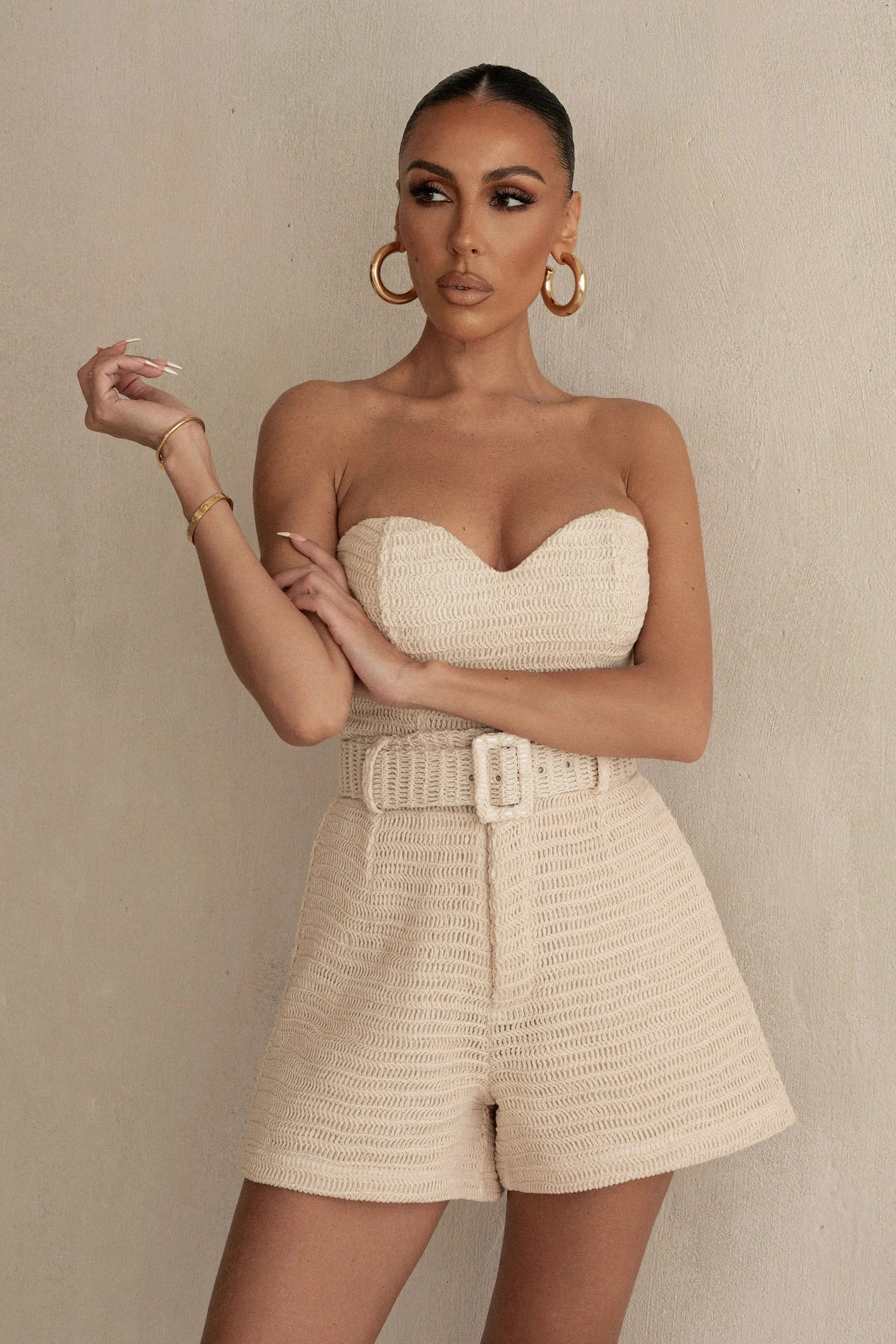 Beige Lila Bustier
