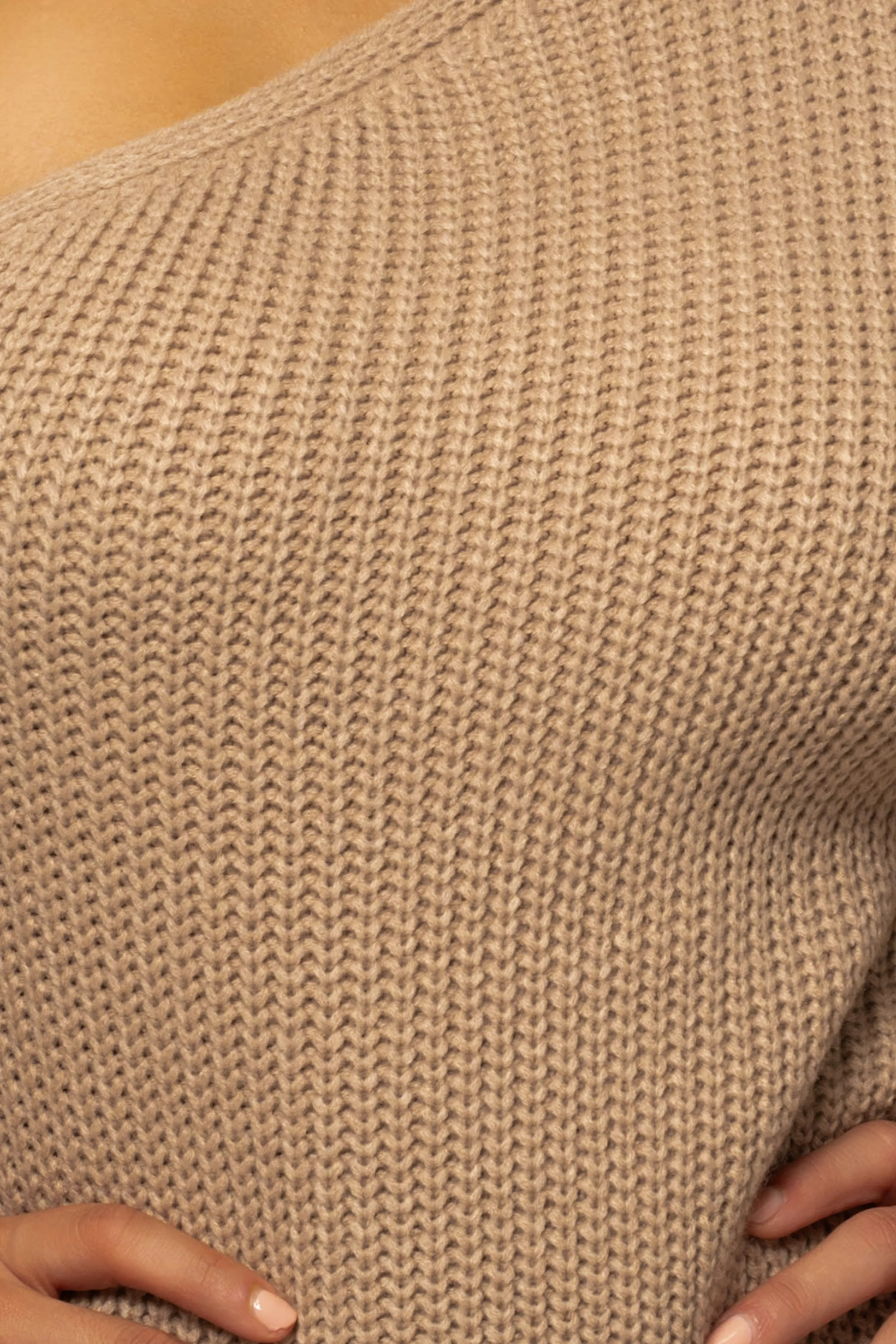 Beige Long Knit Sweater Dress