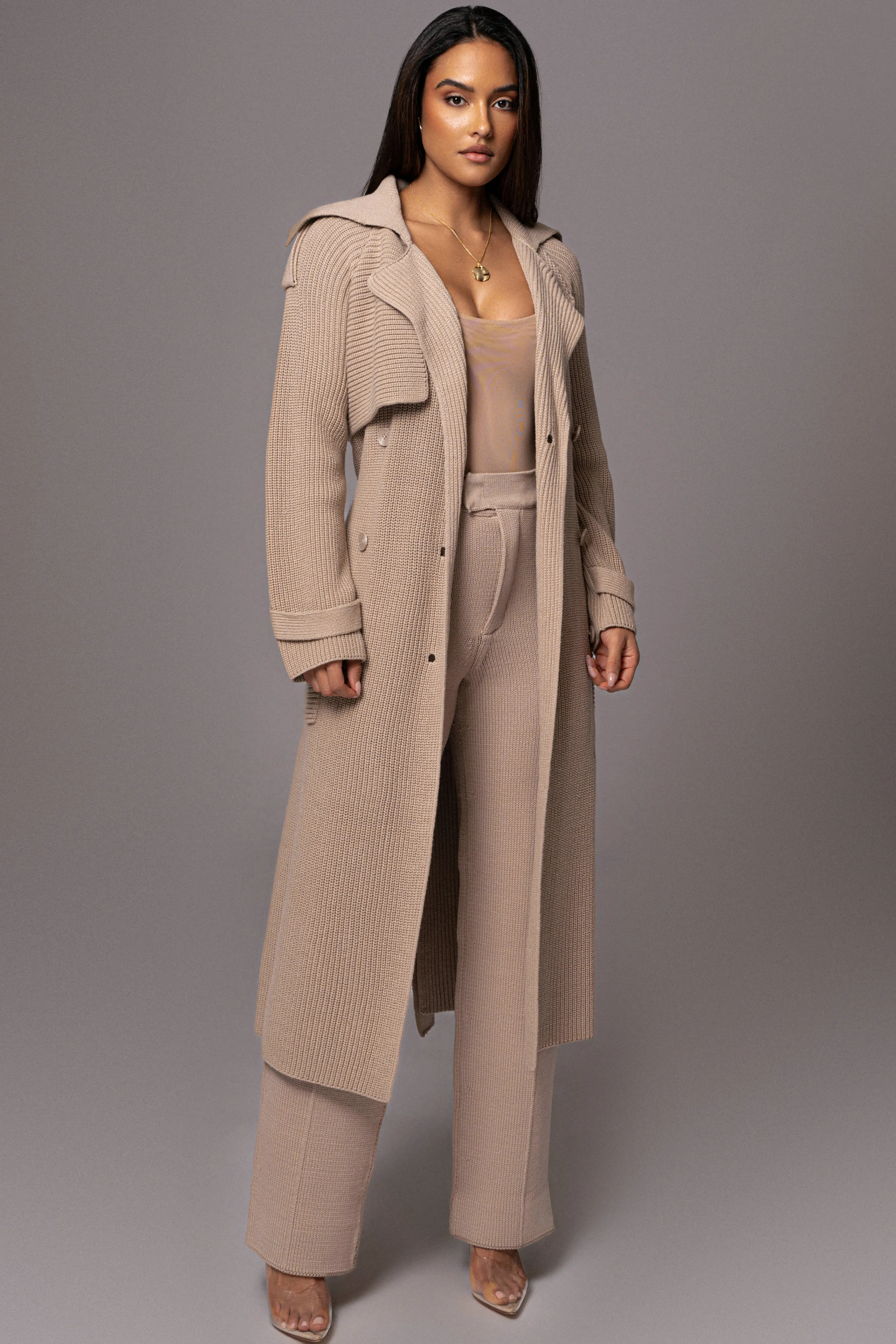 Beige Maxinne Knit Coat