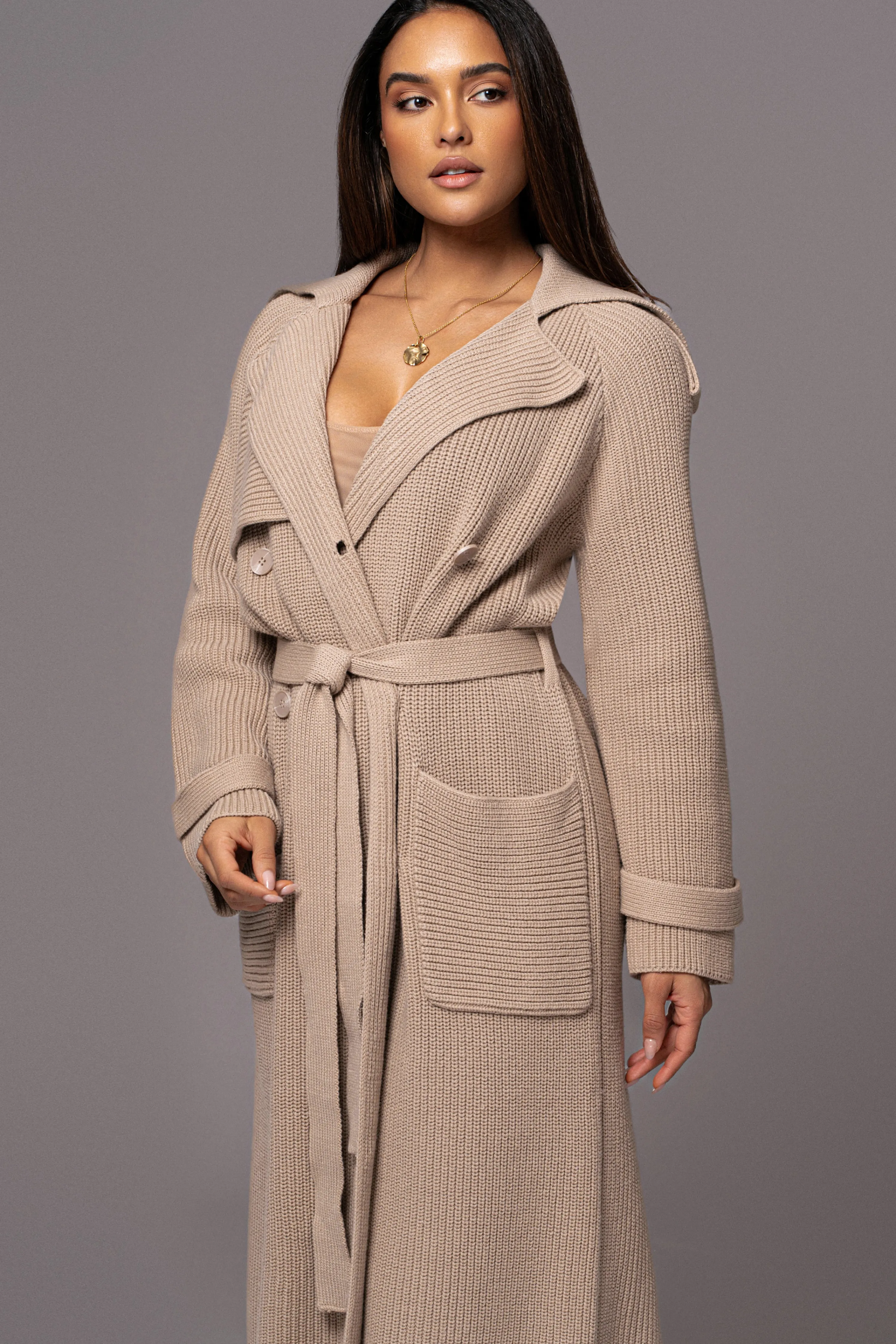 Beige Maxinne Knit Coat
