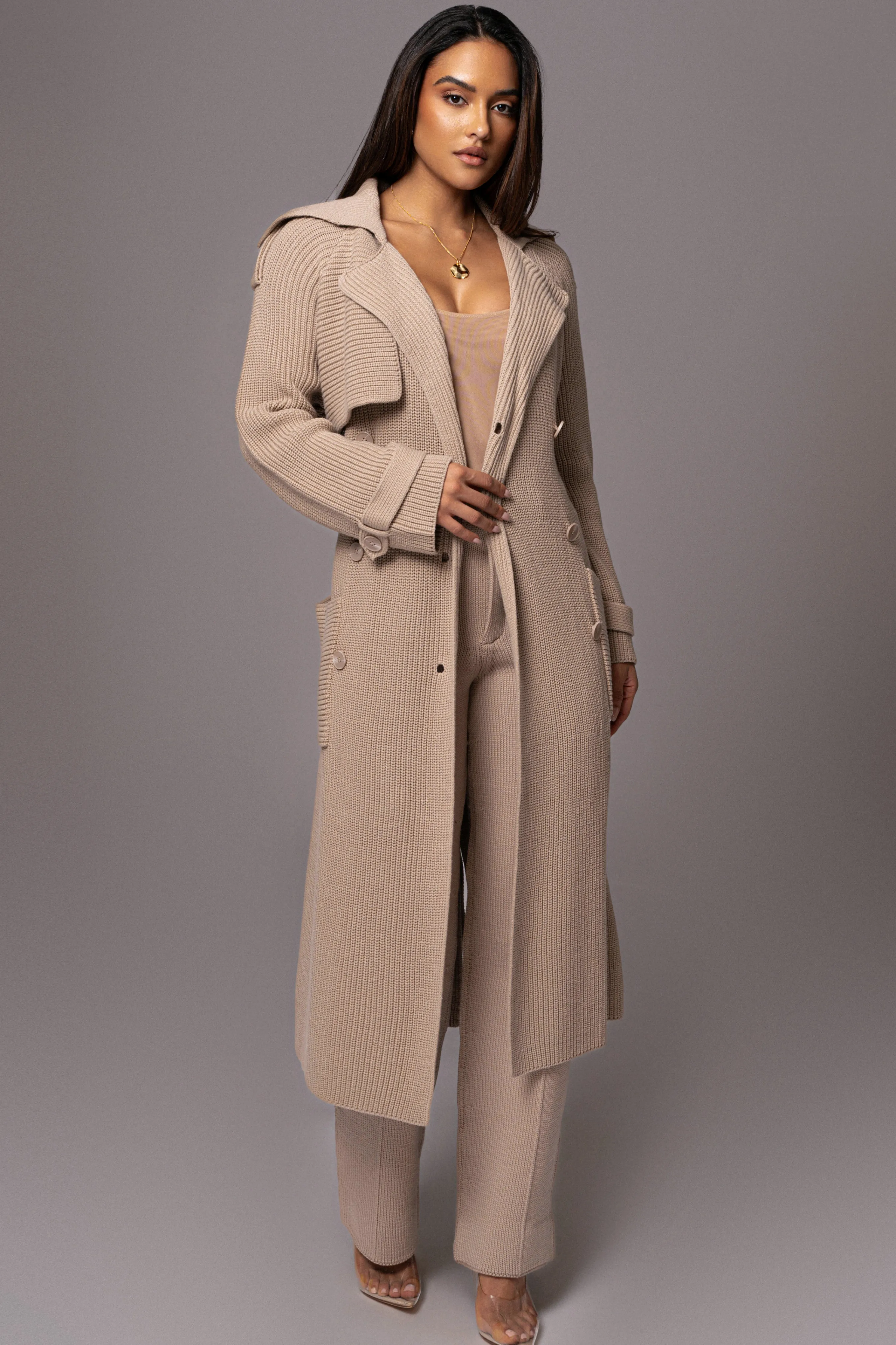 Beige Maxinne Knit Coat