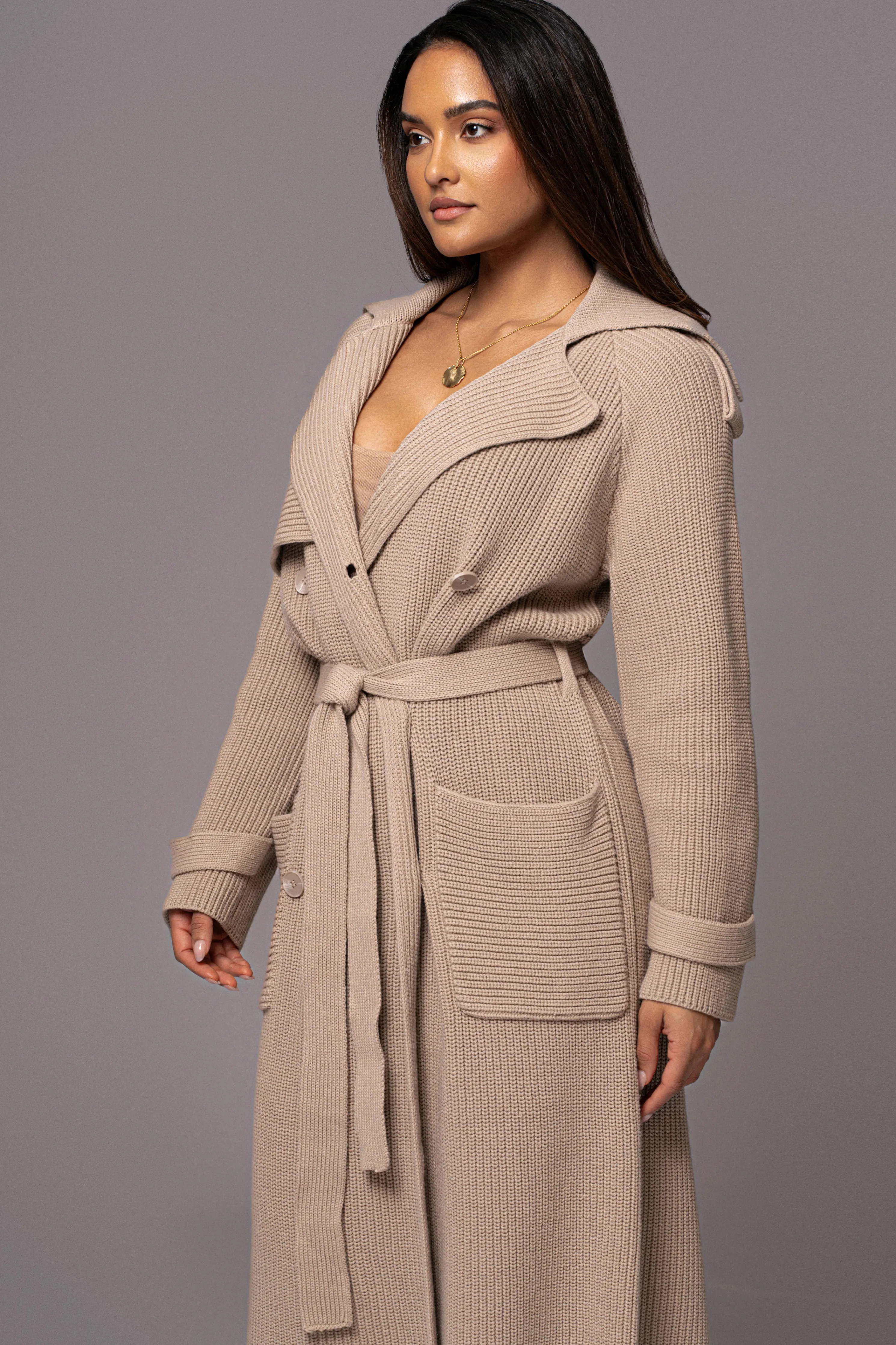 Beige Maxinne Knit Coat