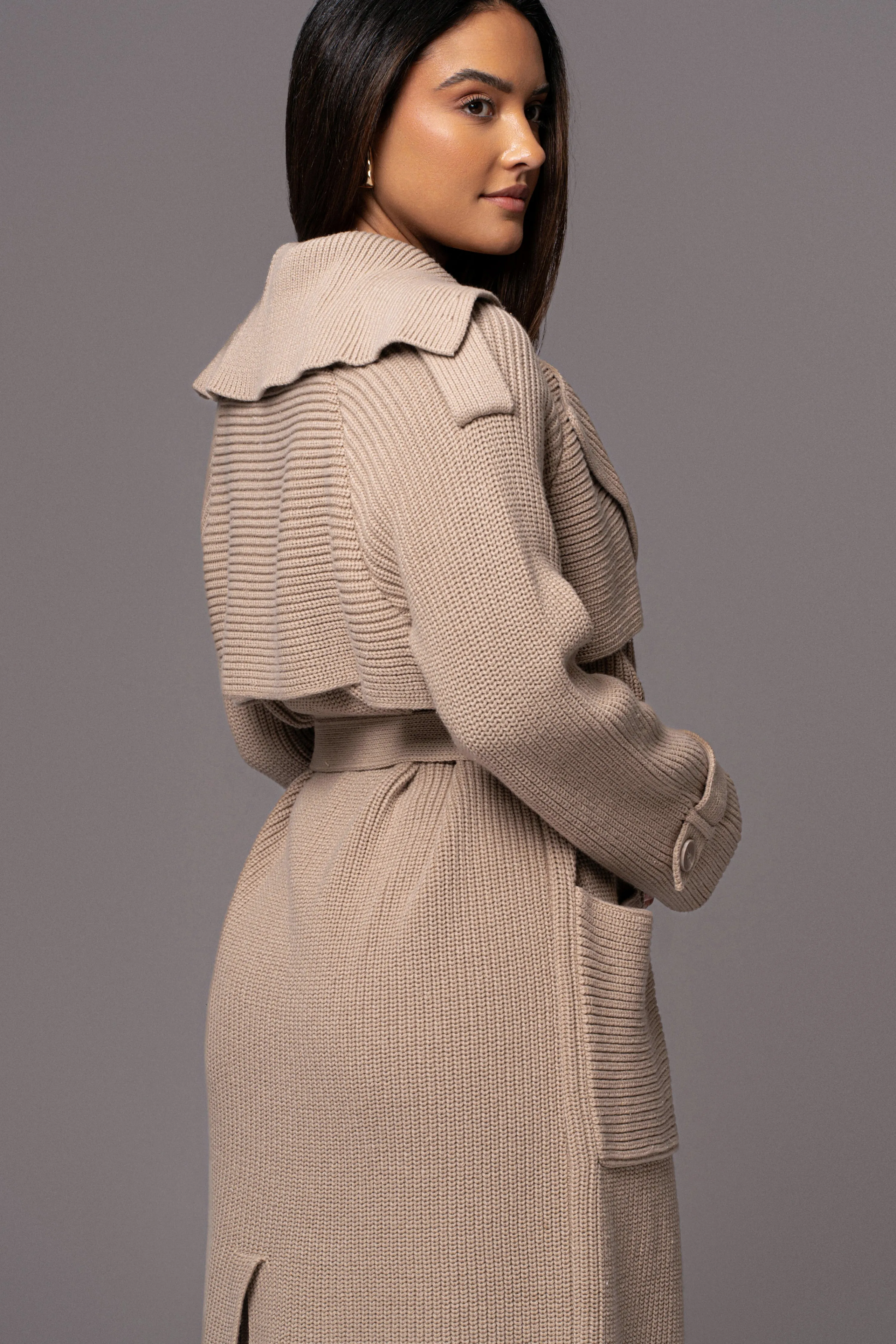 Beige Maxinne Knit Coat