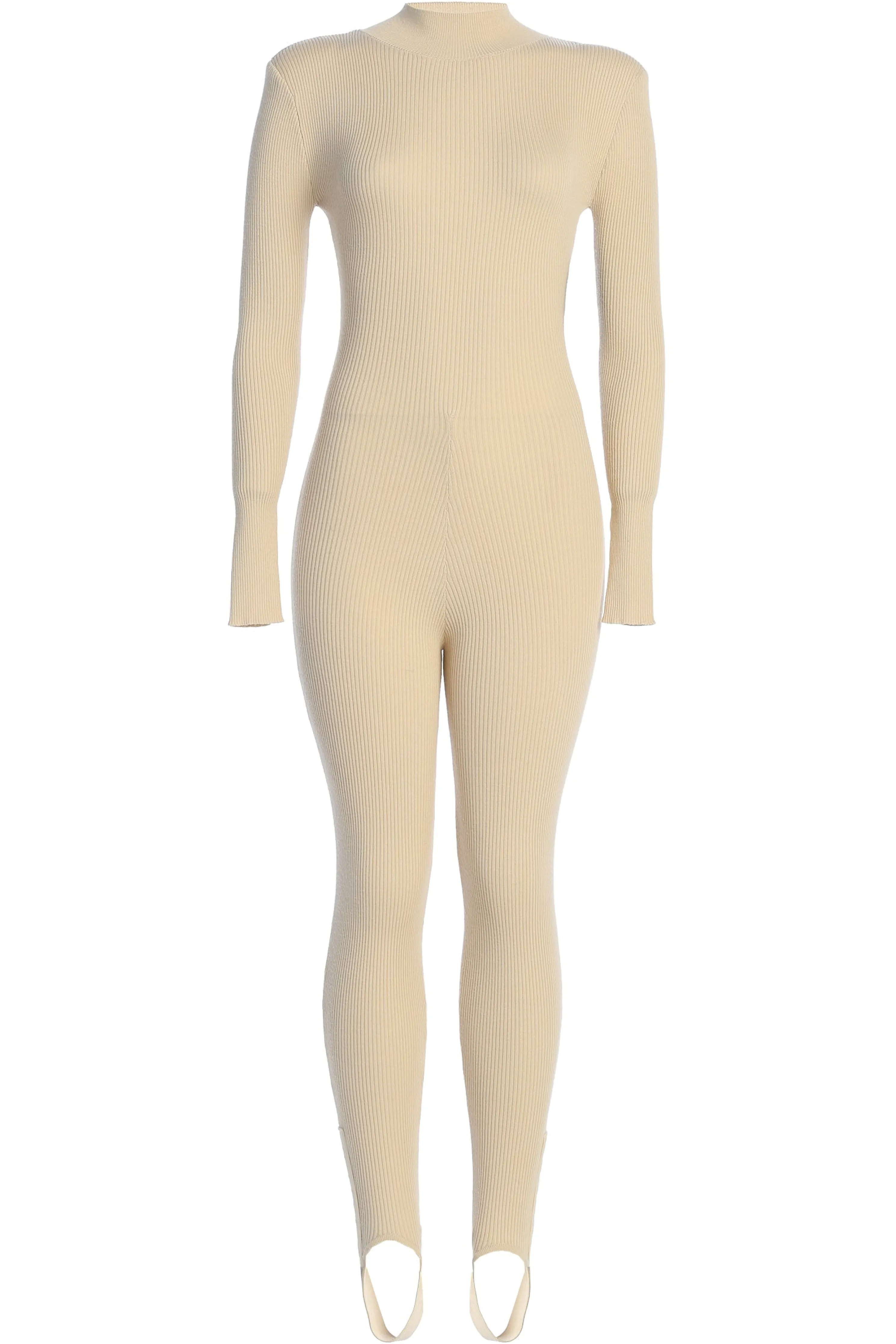 Beige Minna Mock Neck Jumpsuit
