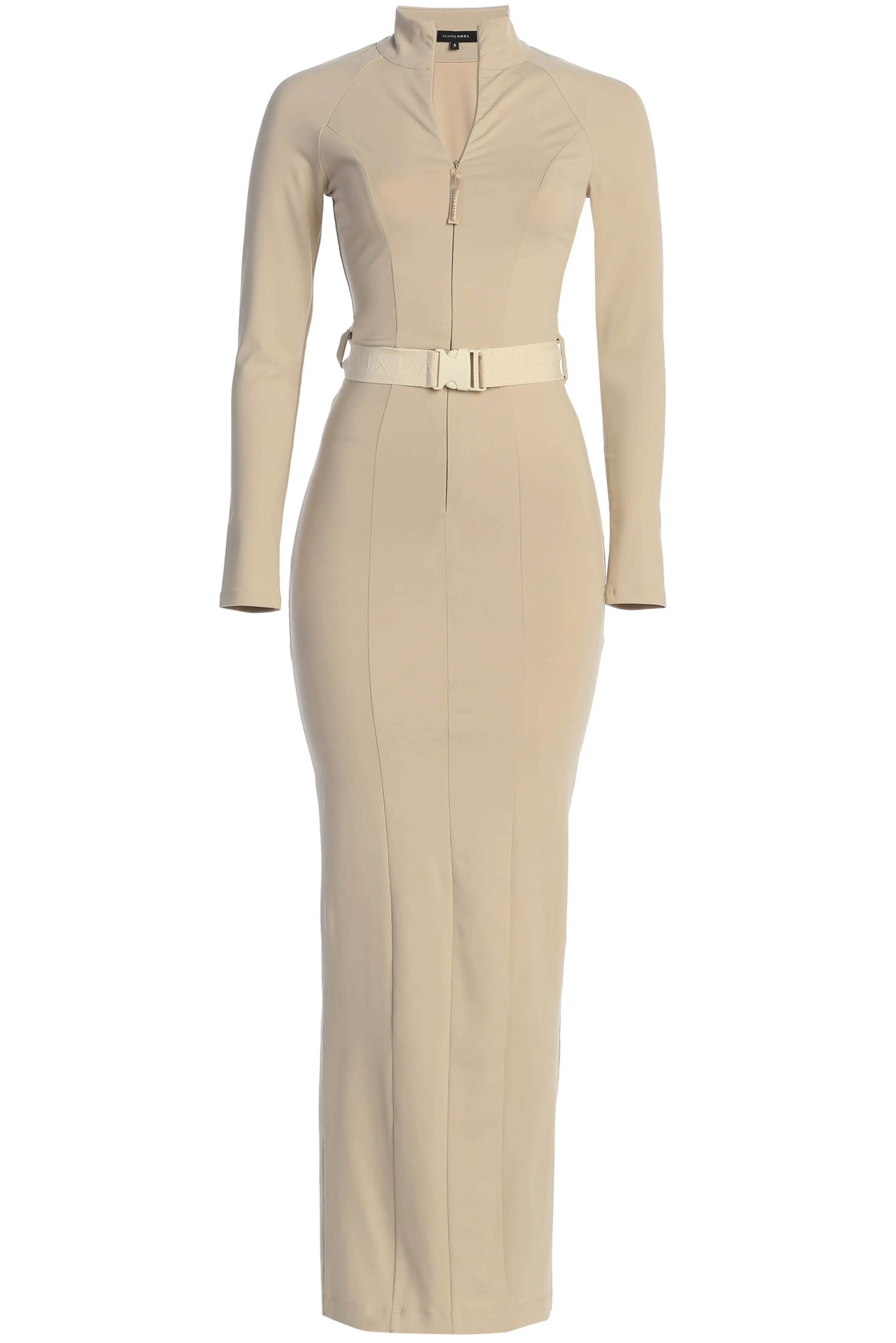 Beige Movement Mock Maxi Dress