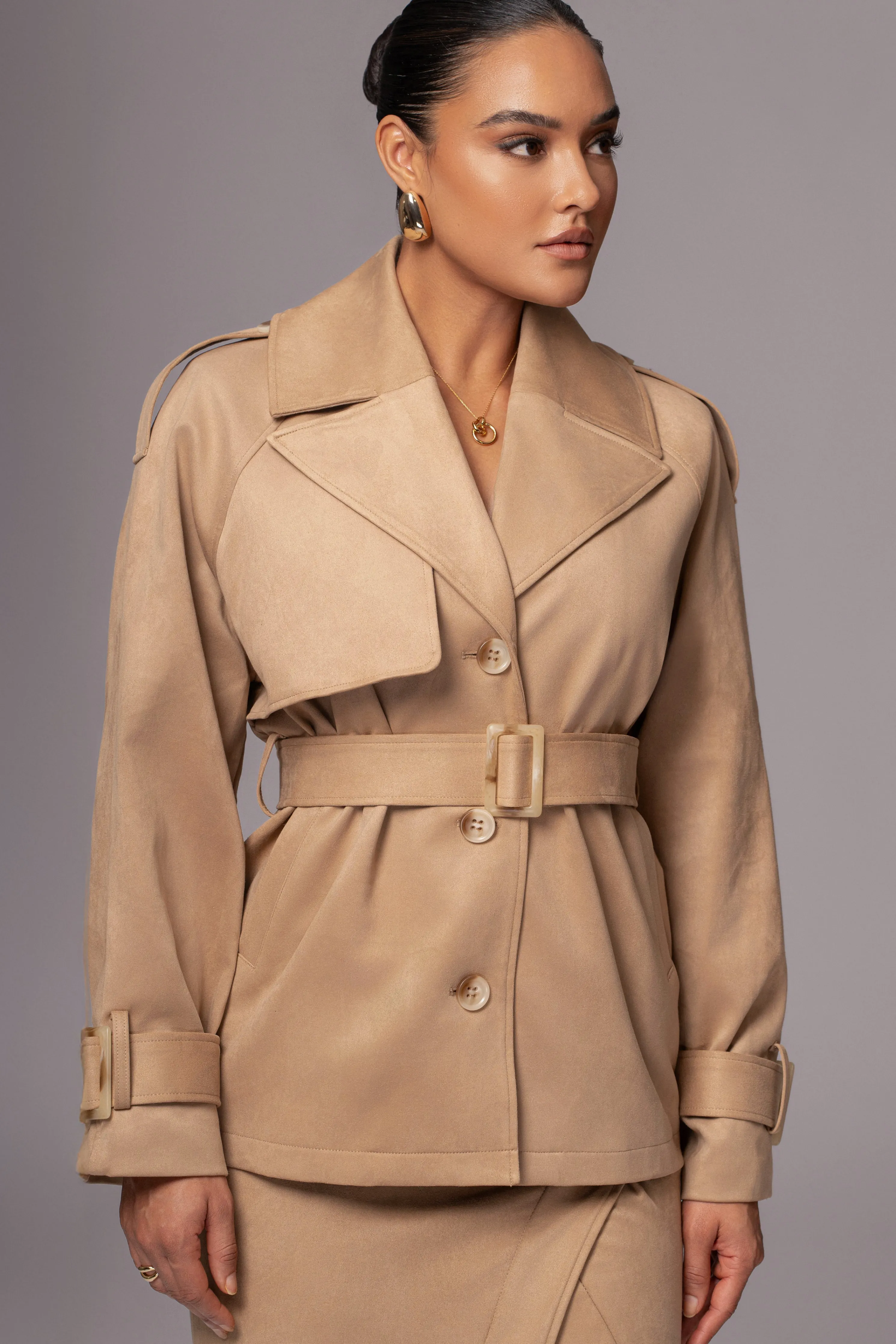 Beige Nightfall Suede Jacket