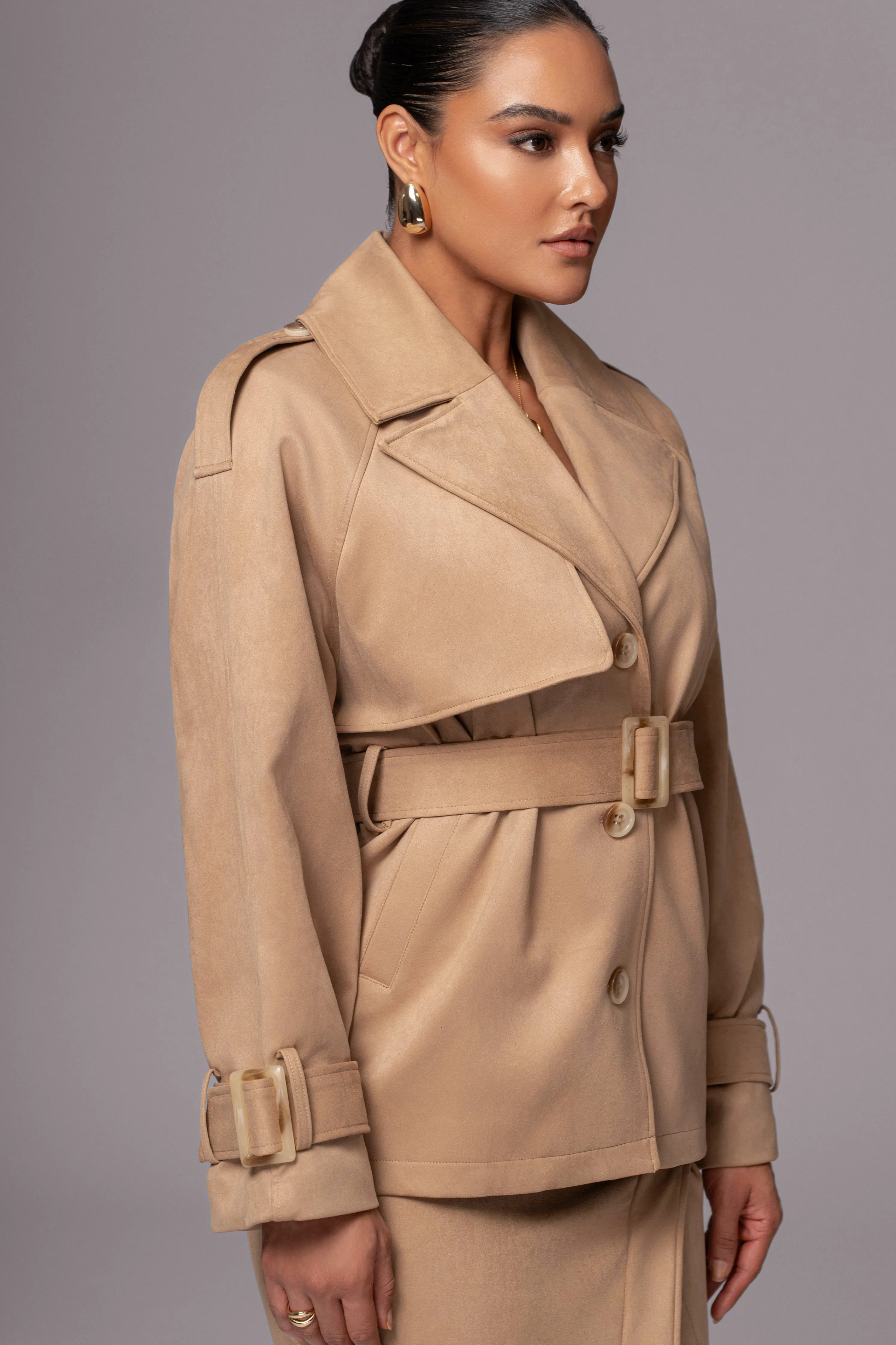 Beige Nightfall Suede Jacket