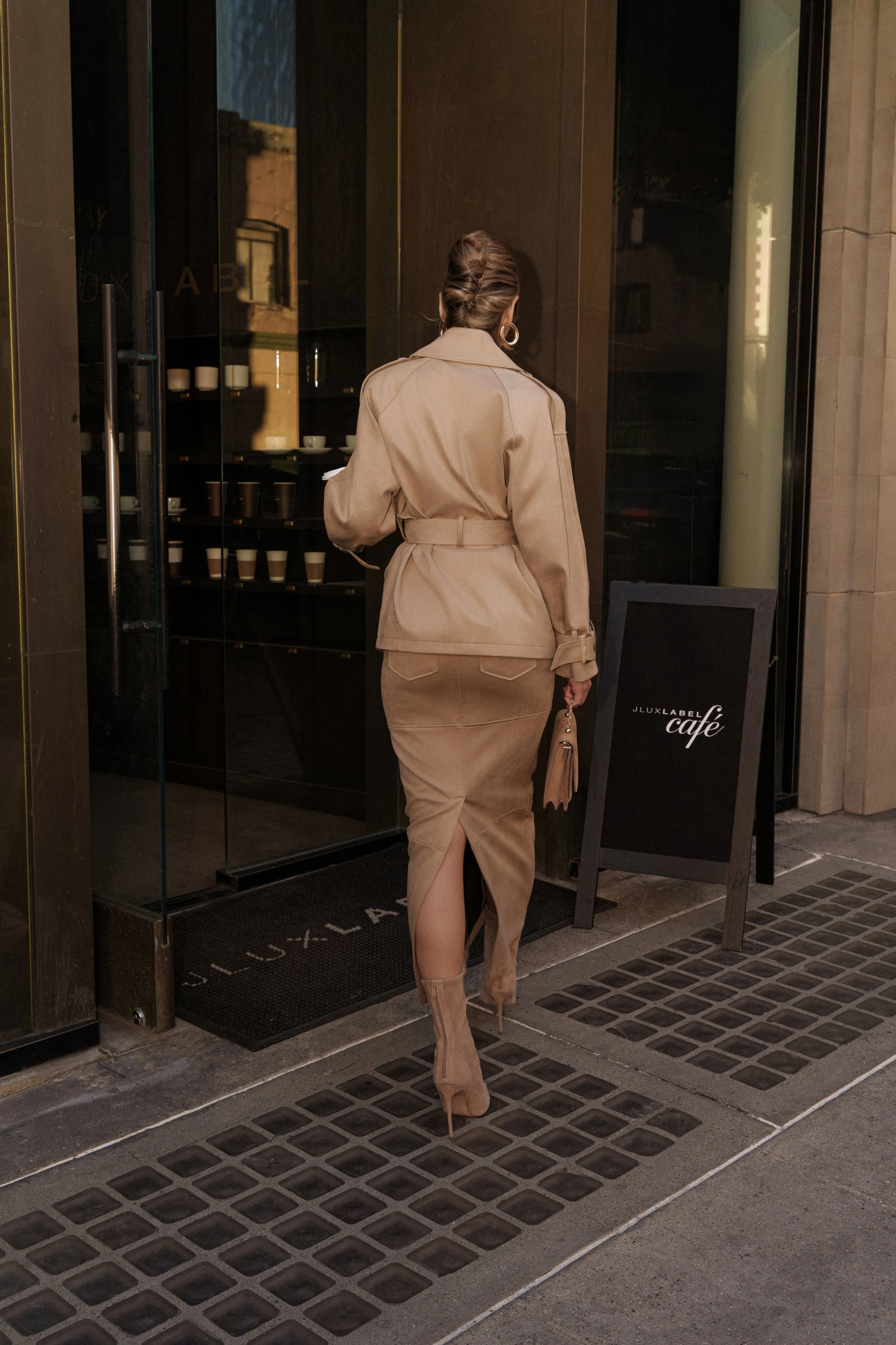 Beige Nightfall Suede Jacket