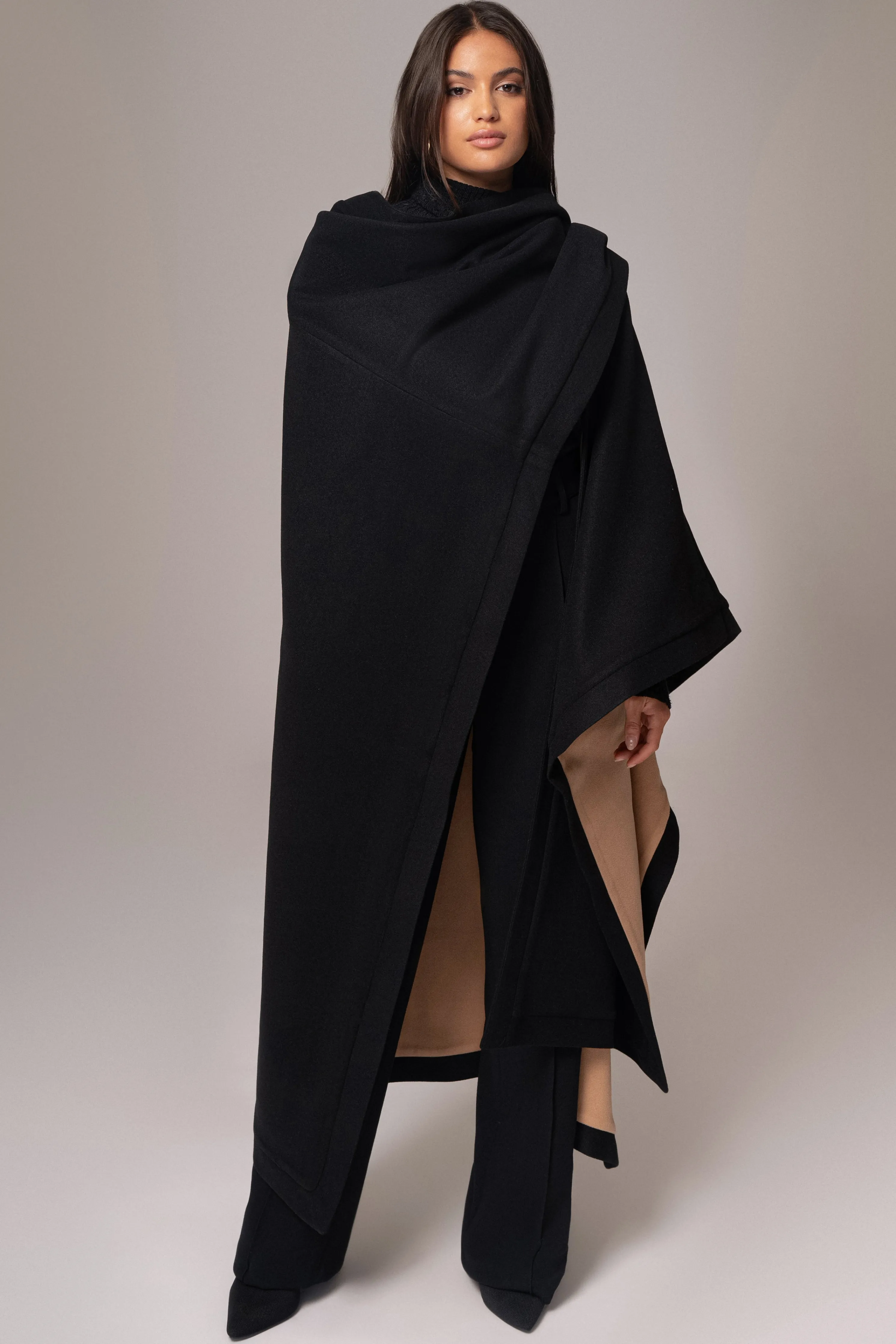 Beige Park City Reversible Shawl