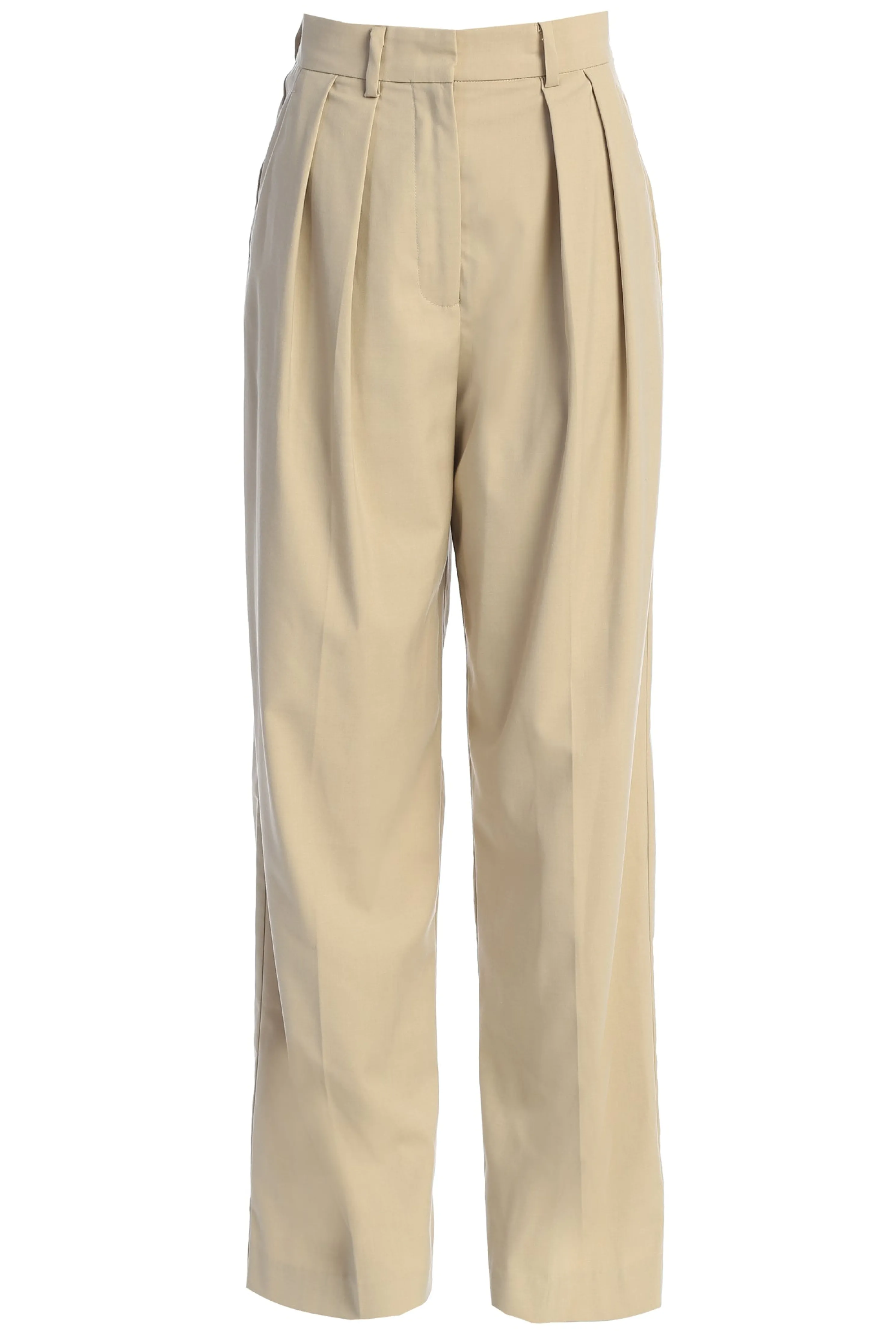 Beige Power Hour High Waist Trousers