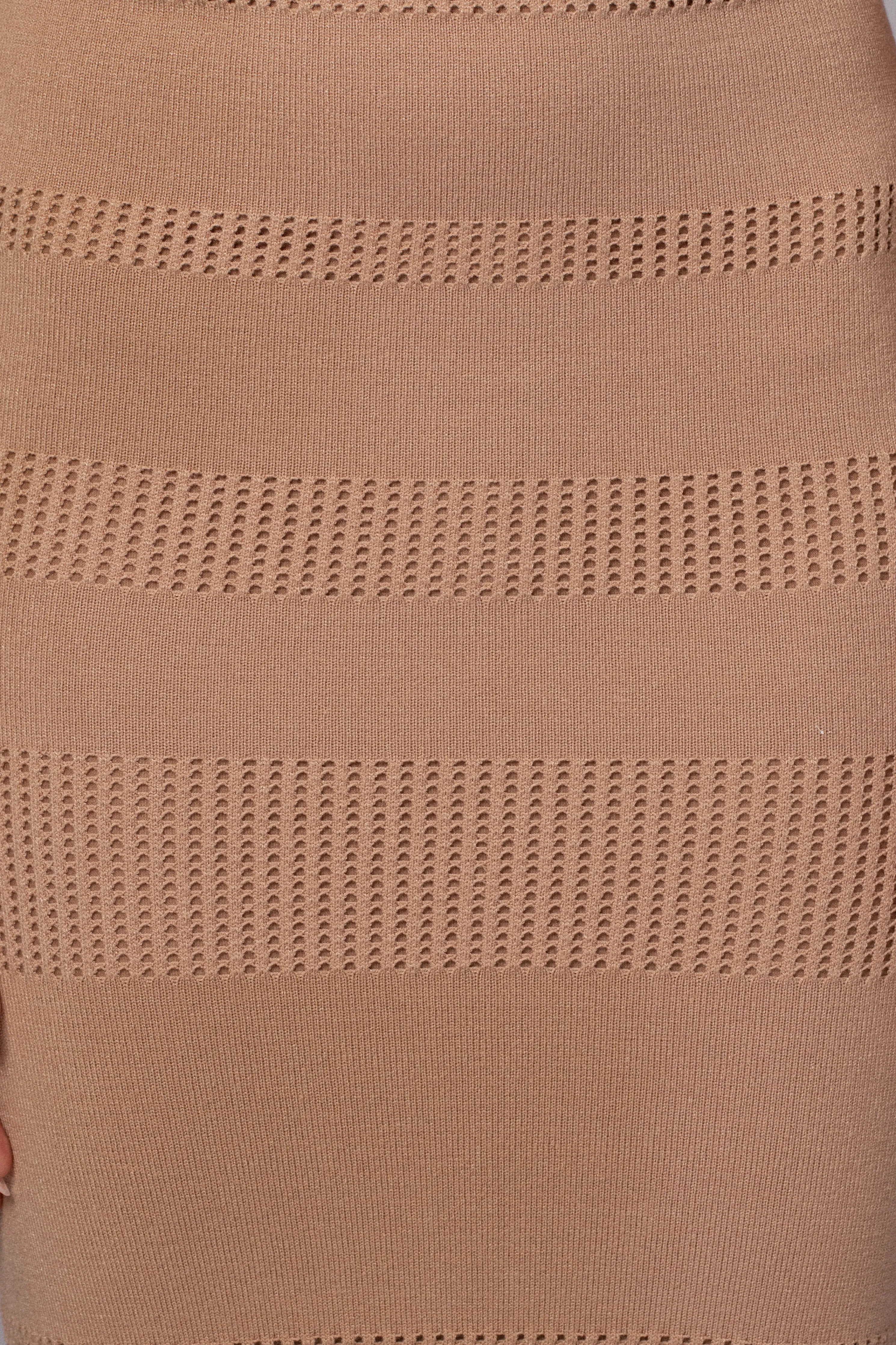 Beige Sandy Shores Knit Midi Dress