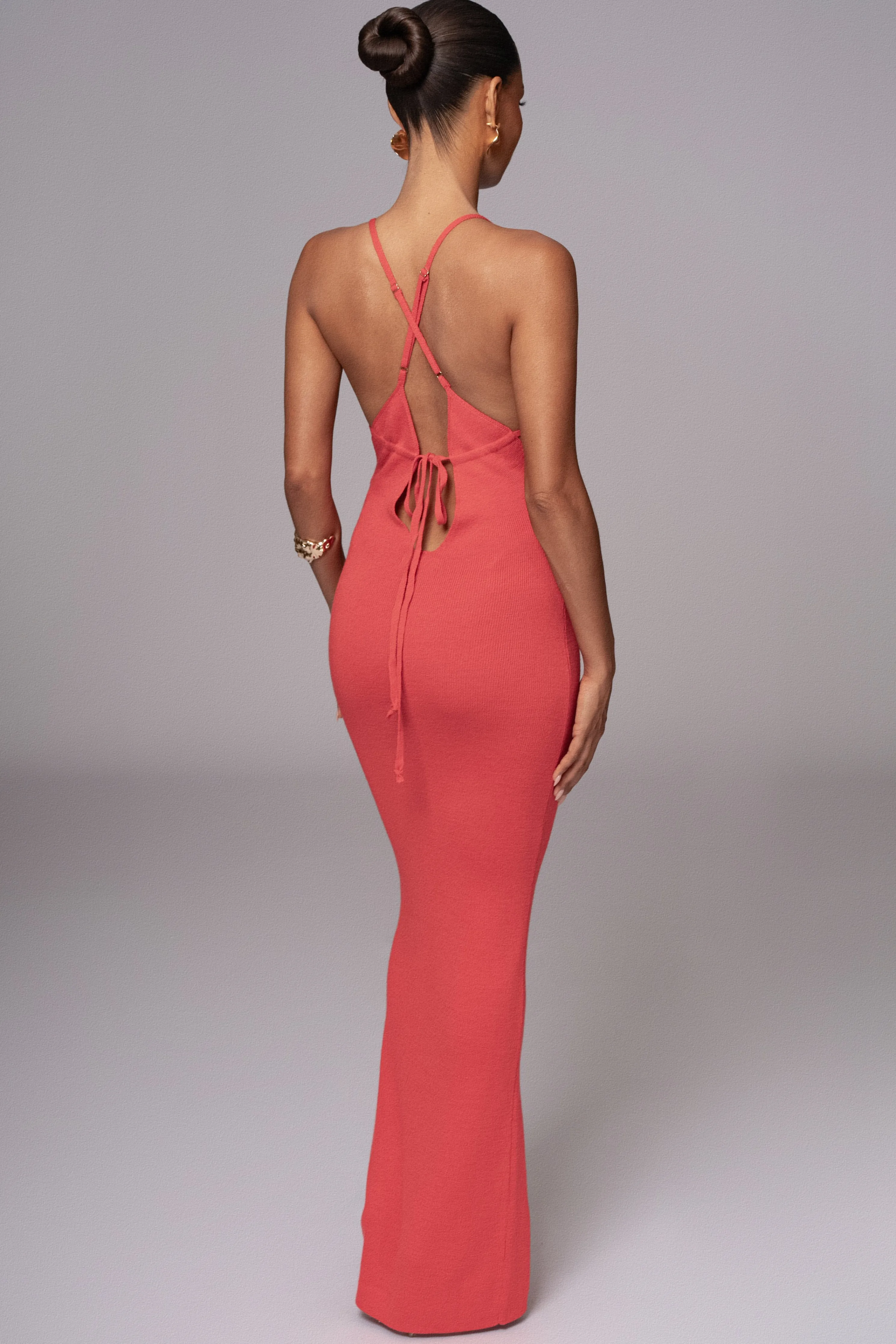 Berry Sun Rays Knit Maxi Dress